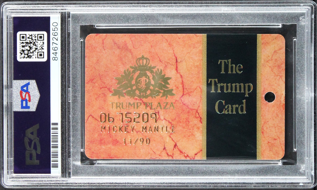 Yankees Mickey Mantle Signed Trump Plaza Casino Membership Card PSA/DNA Slabbed
