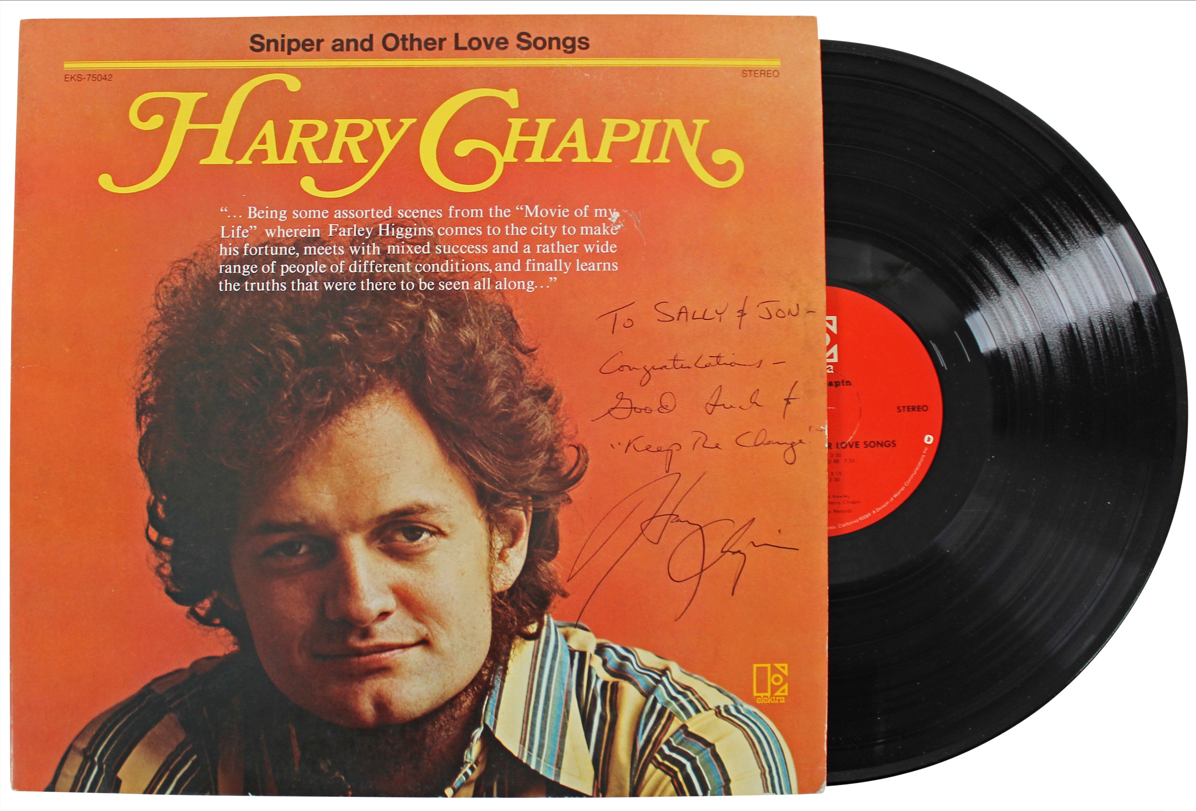 Harry Chapin "Keep The Change" Signed Album Cover W/ Vinyl BAS #BH35970