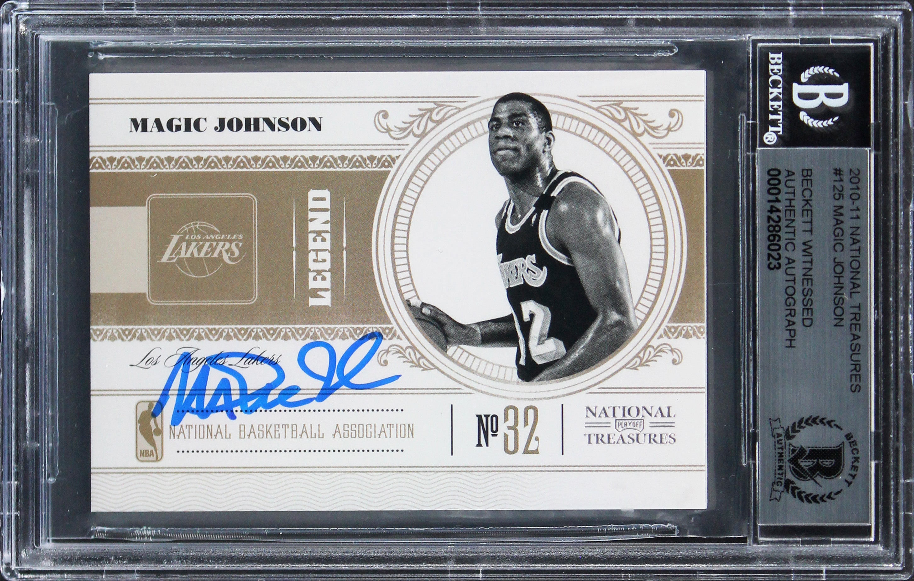 Magic Johnson Signed 2010 National Treasures #125 #24/99 Card Auto 10! BAS Slab
