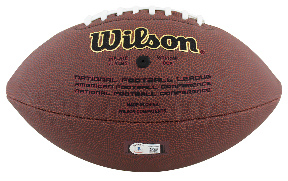 Cowboys Bob Lilly "HOF 80" Signed Wilson Super Grip Nfl Football BAS Witnessed