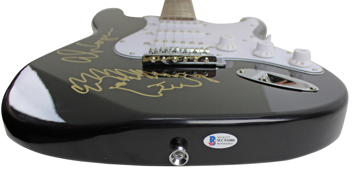 Alice Cooper Signed Black Electric Guitar w/ Self Portrait Sketch BAS #WC91080