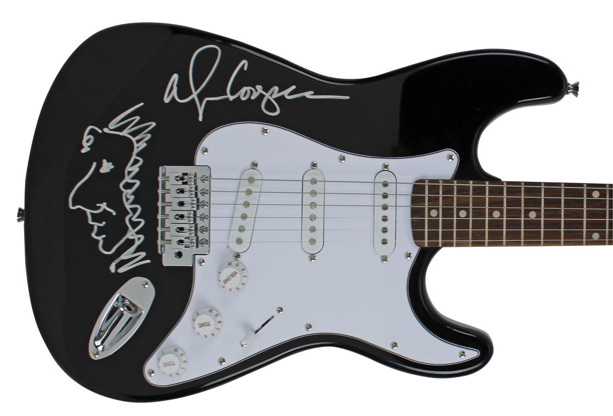 Alice Cooper Signed Black Electric Guitar w/ Self Portrait Sketch BAS #WC91082