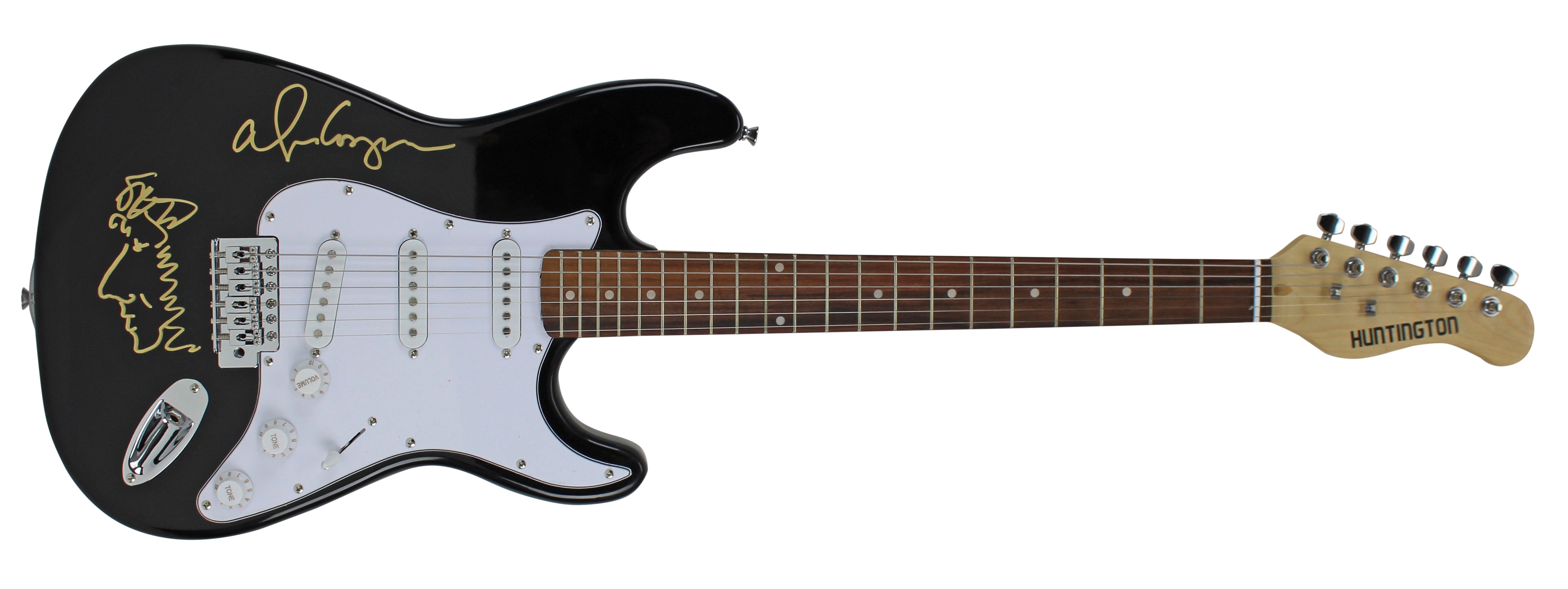 Alice Cooper Signed Black Electric Guitar w/ Self Portrait Sketch BAS #WC91083