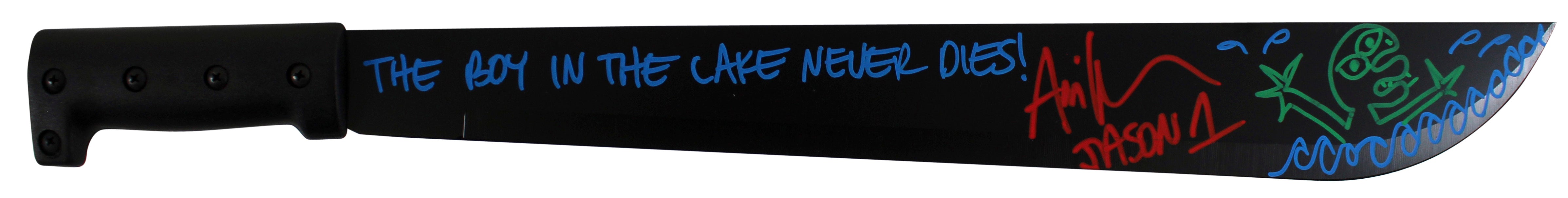 Ari Lehman "Boy In The Lake Never Dies Jason 1" Signed Machete w/ Sketch BAS Wit