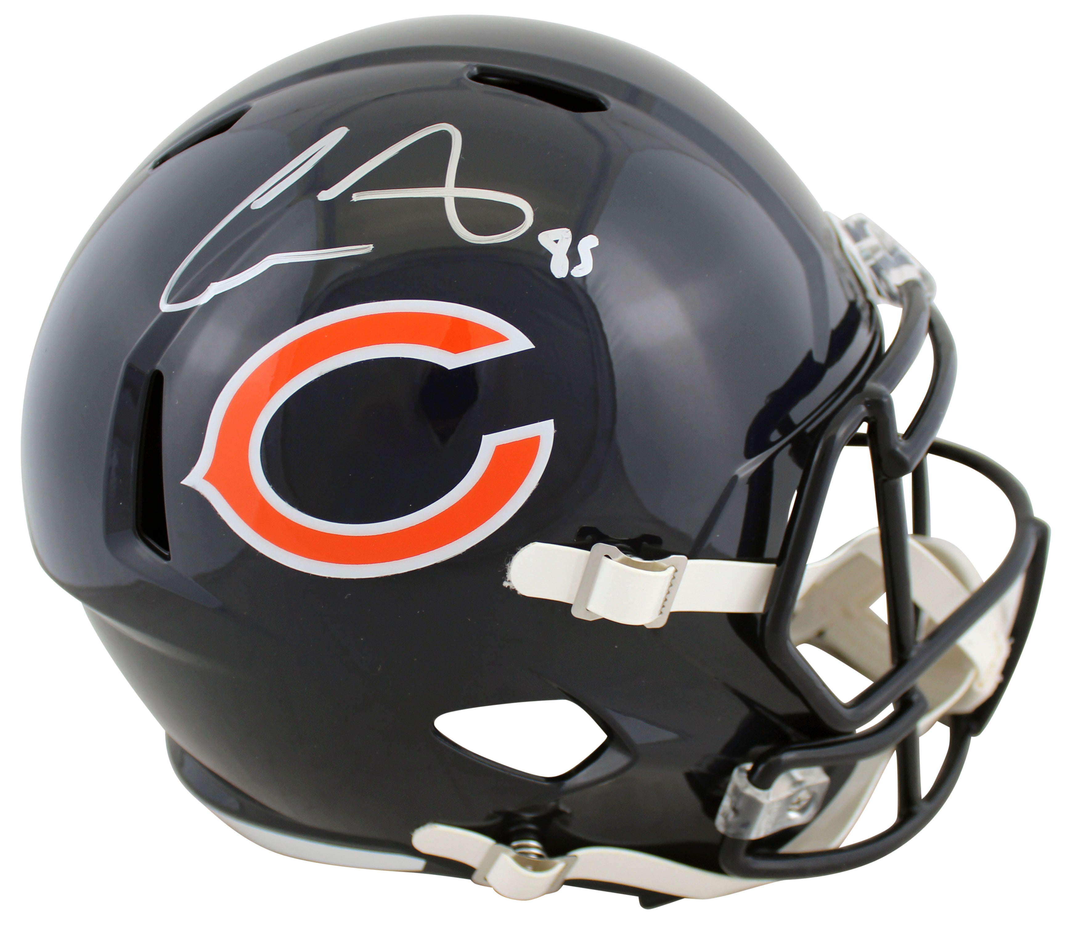 Bears Cole Kmet Authentic Signed Full Size Speed Rep Helmet BAS Witnessed