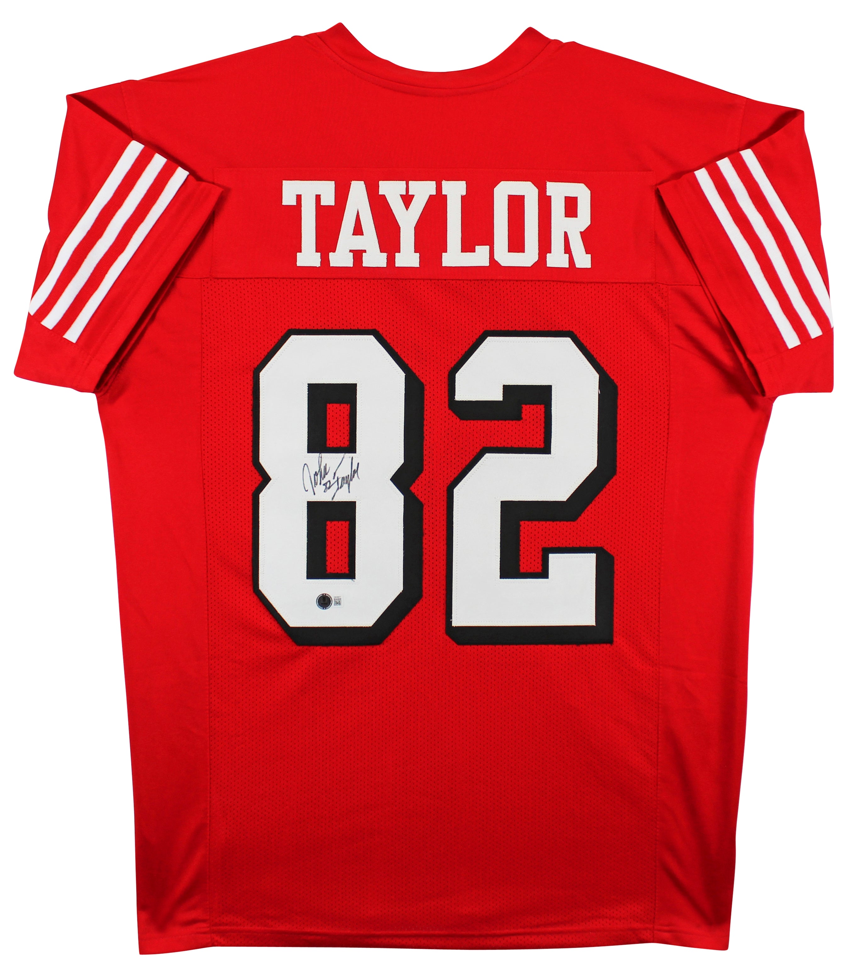 John Taylor Authentic Signed Red Pro Style Jersey w/ Dropshadow BAS Witnessed