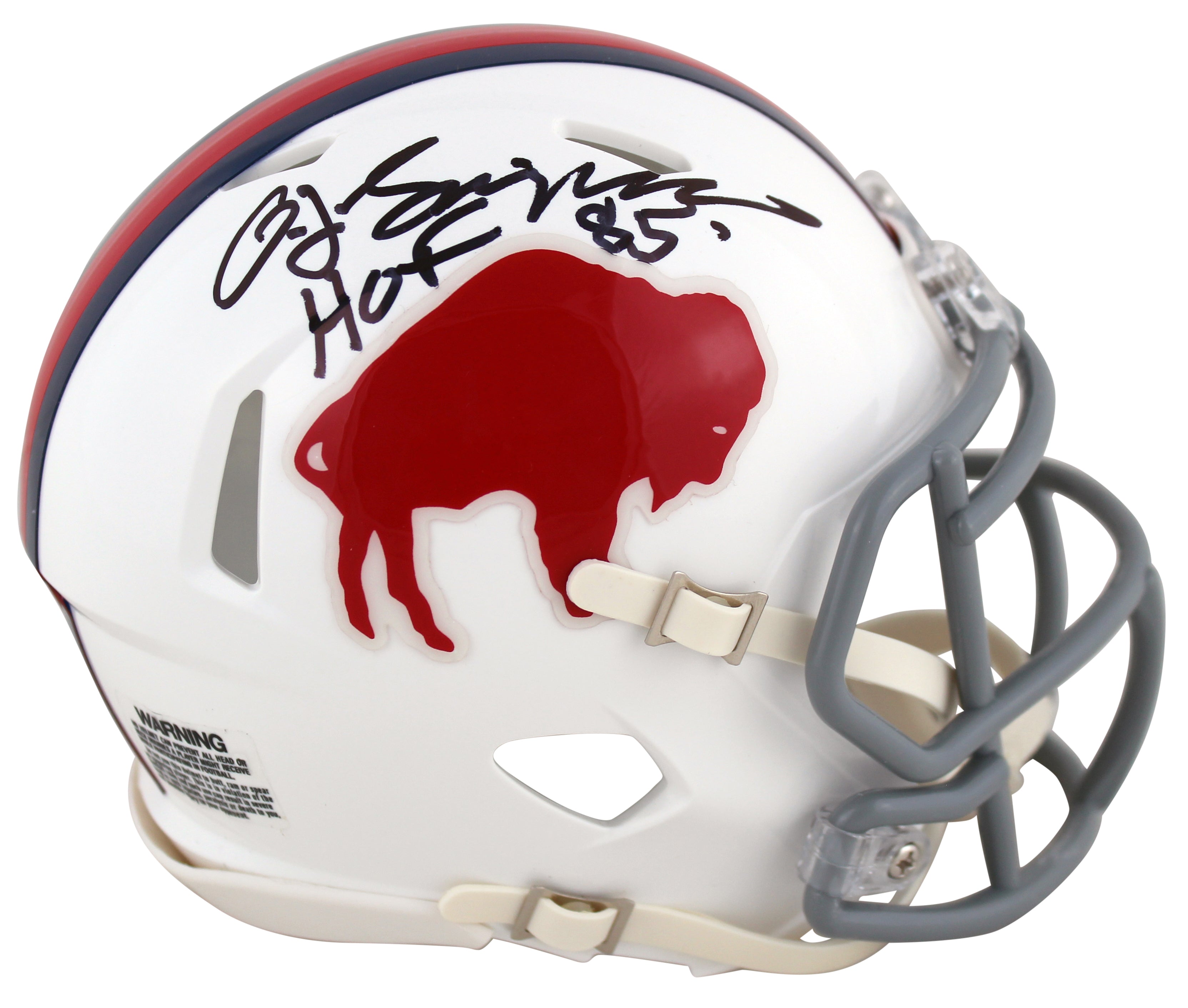 Bills O.J. Simpson "HOF 85" Signed 65-73 TB Speed Mini Helmet W/ Case JSA Wit