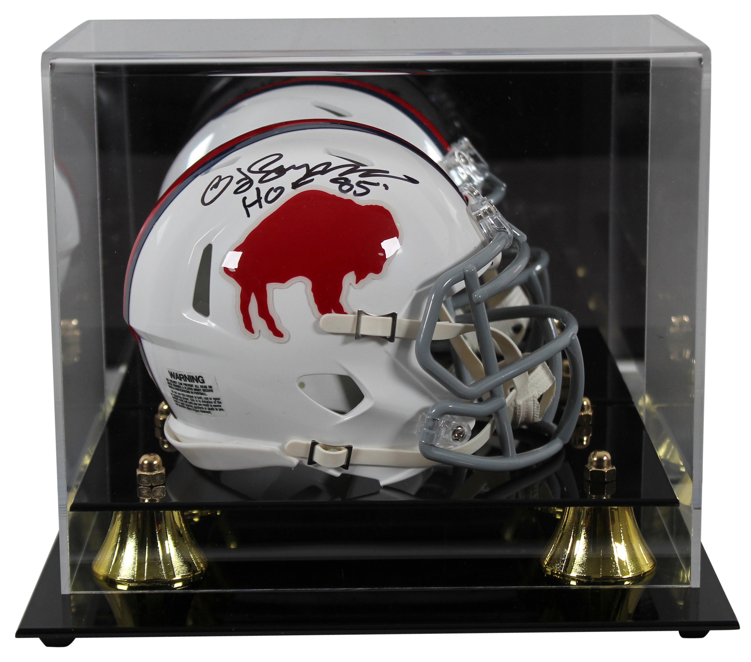 Bills O.J. Simpson "HOF 85" Signed 65-73 TB Speed Mini Helmet W/ Case JSA Wit