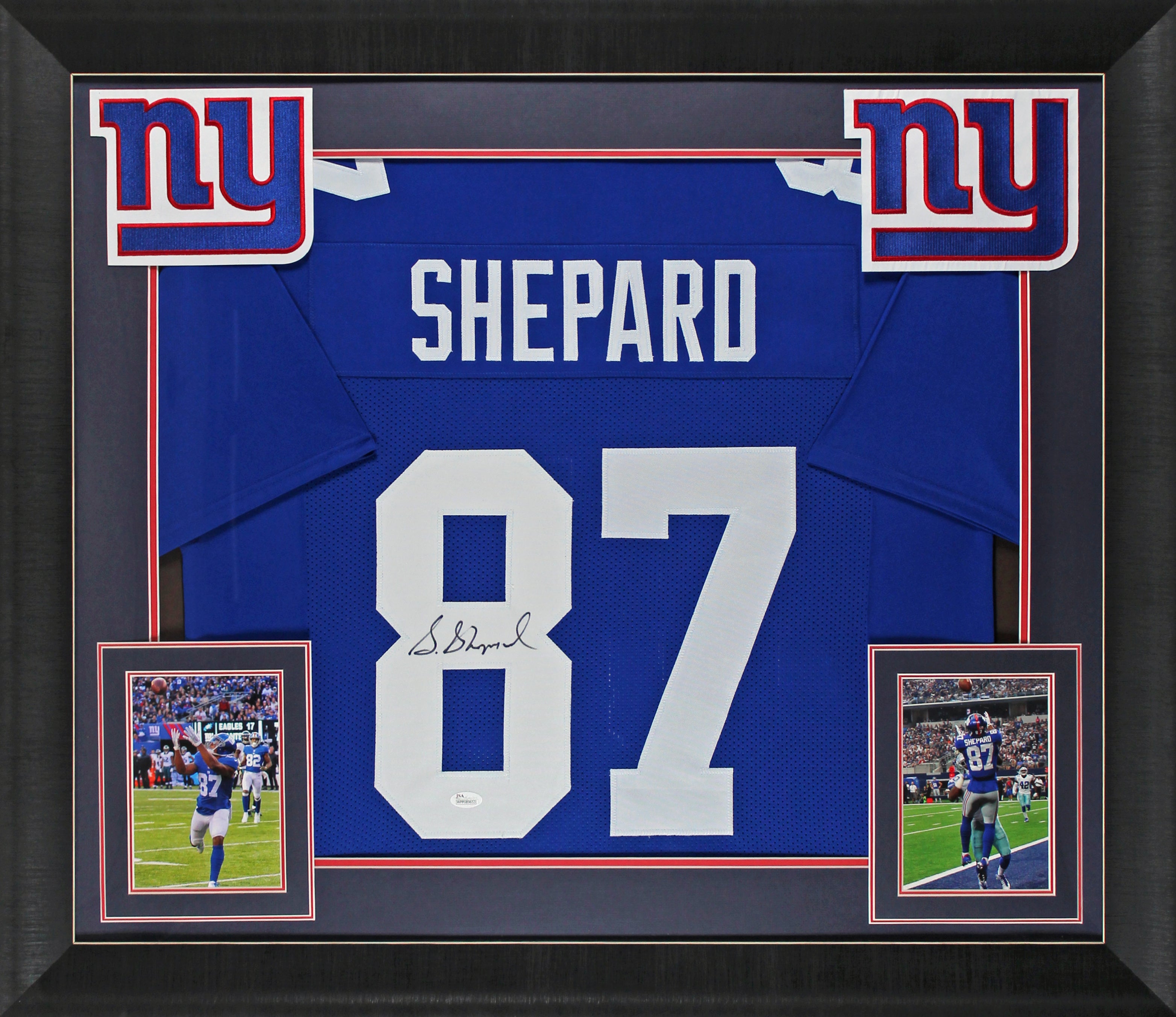 Sterling Shepard Authentic Signed Blue Pro Style Framed Jersey JSA Witness