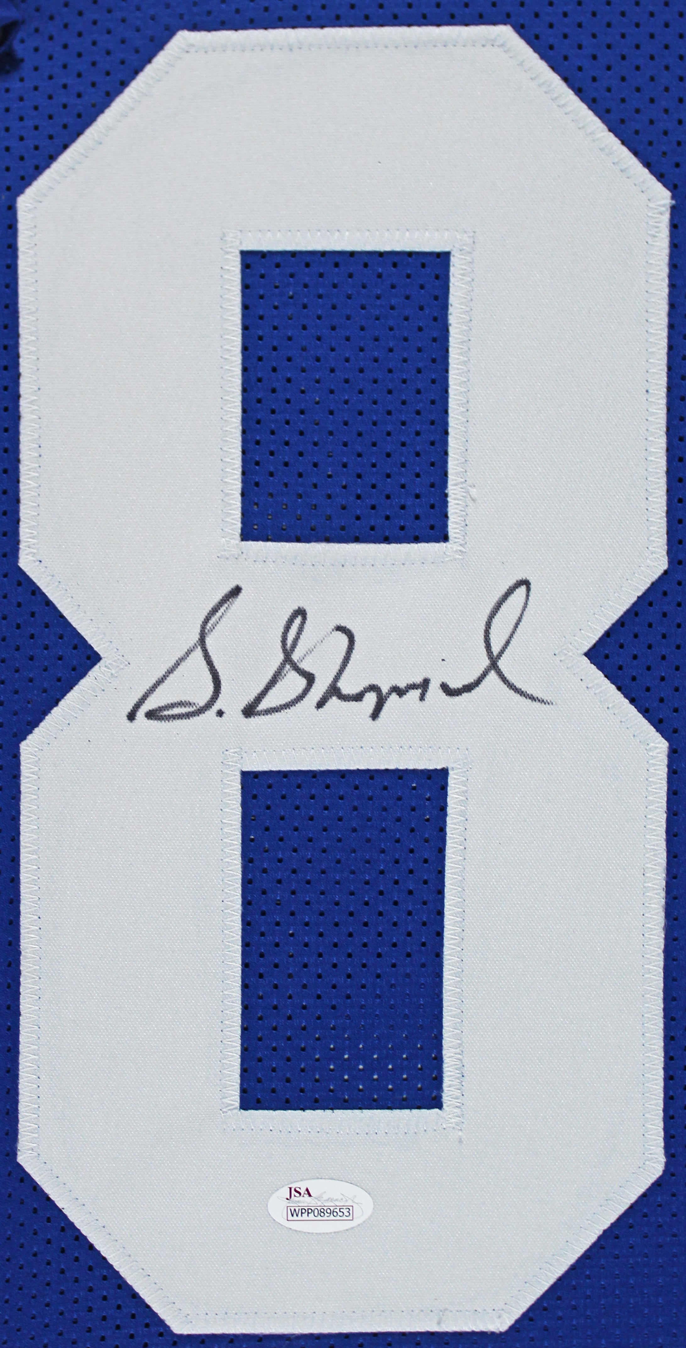 Sterling Shepard Authentic Signed Blue Pro Style Framed Jersey JSA Witness