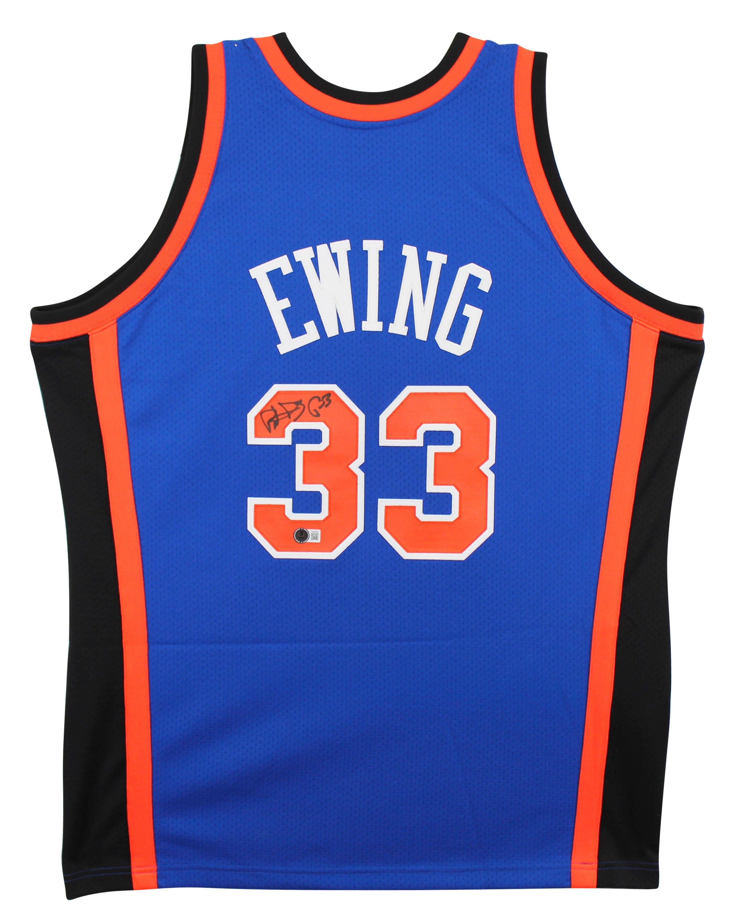 Knicks Patrick Ewing Signed Blue M&N 1998-99 HWC Authentic Jersey BAS #1W470529
