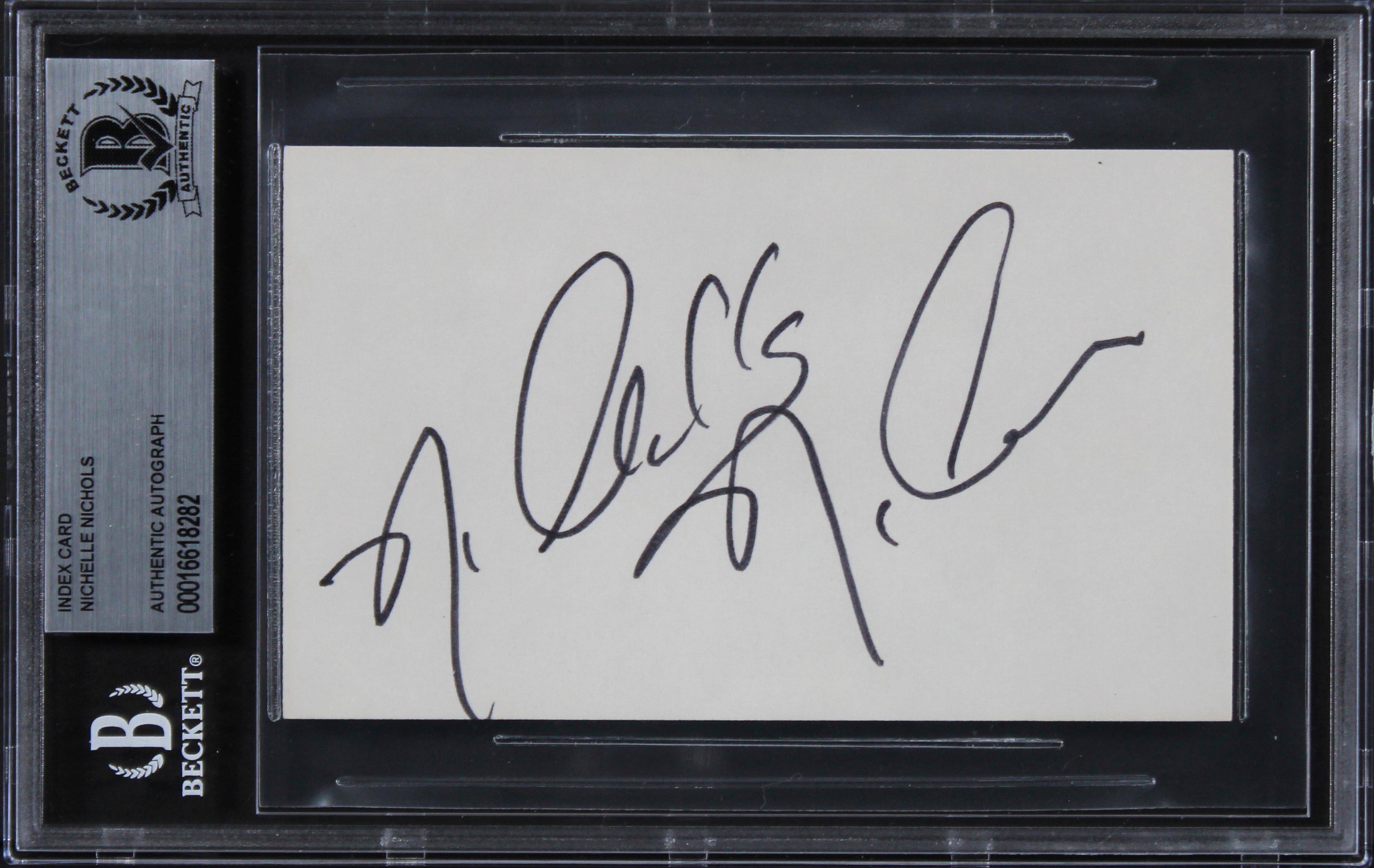 Nichelle Nichols Star Trek Authentic Signed 3x5 Index Card BAS Slabbed