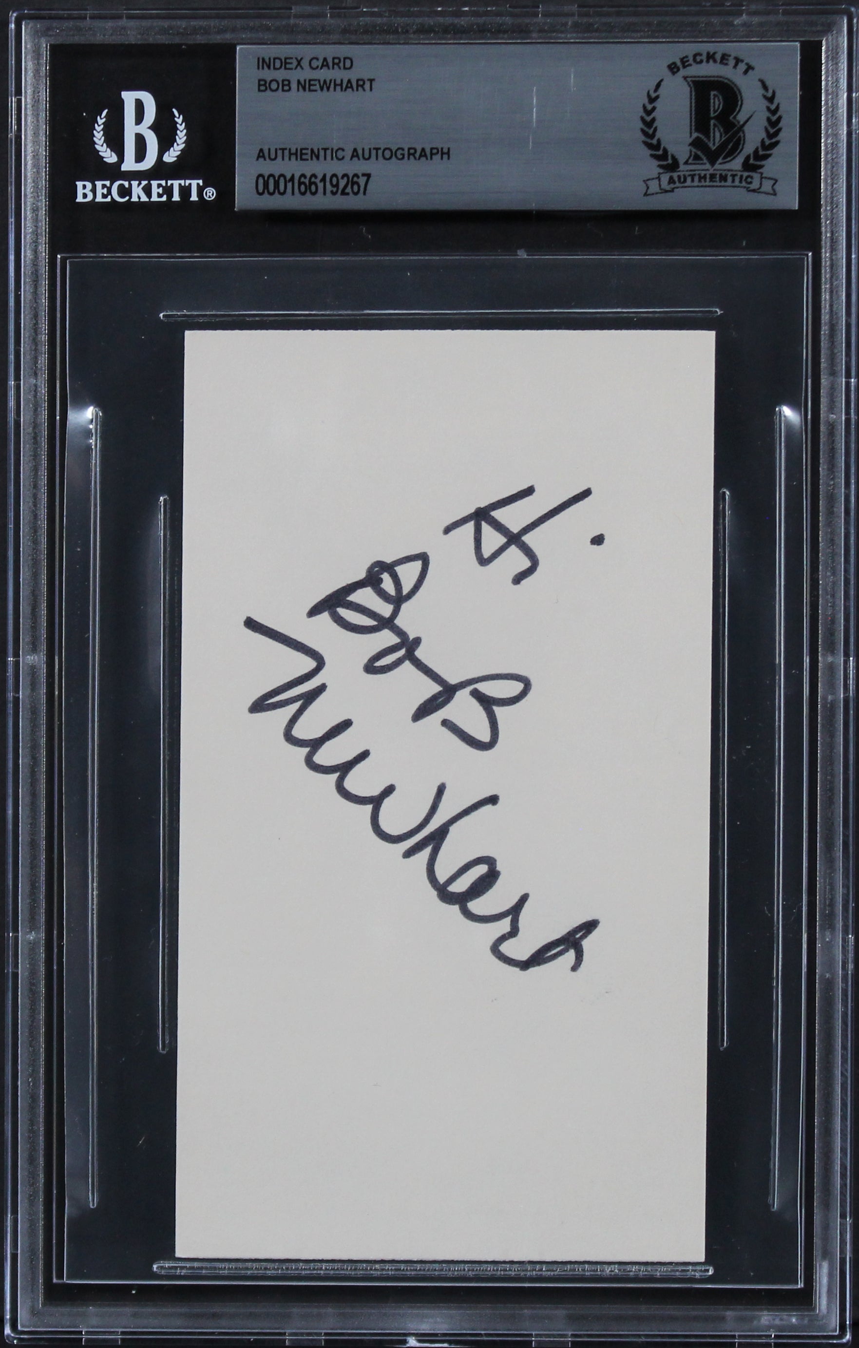Bob Newhart The Big Bang Theory "Hi" Authentic Signed 3x5 Index Card BAS Slabbed