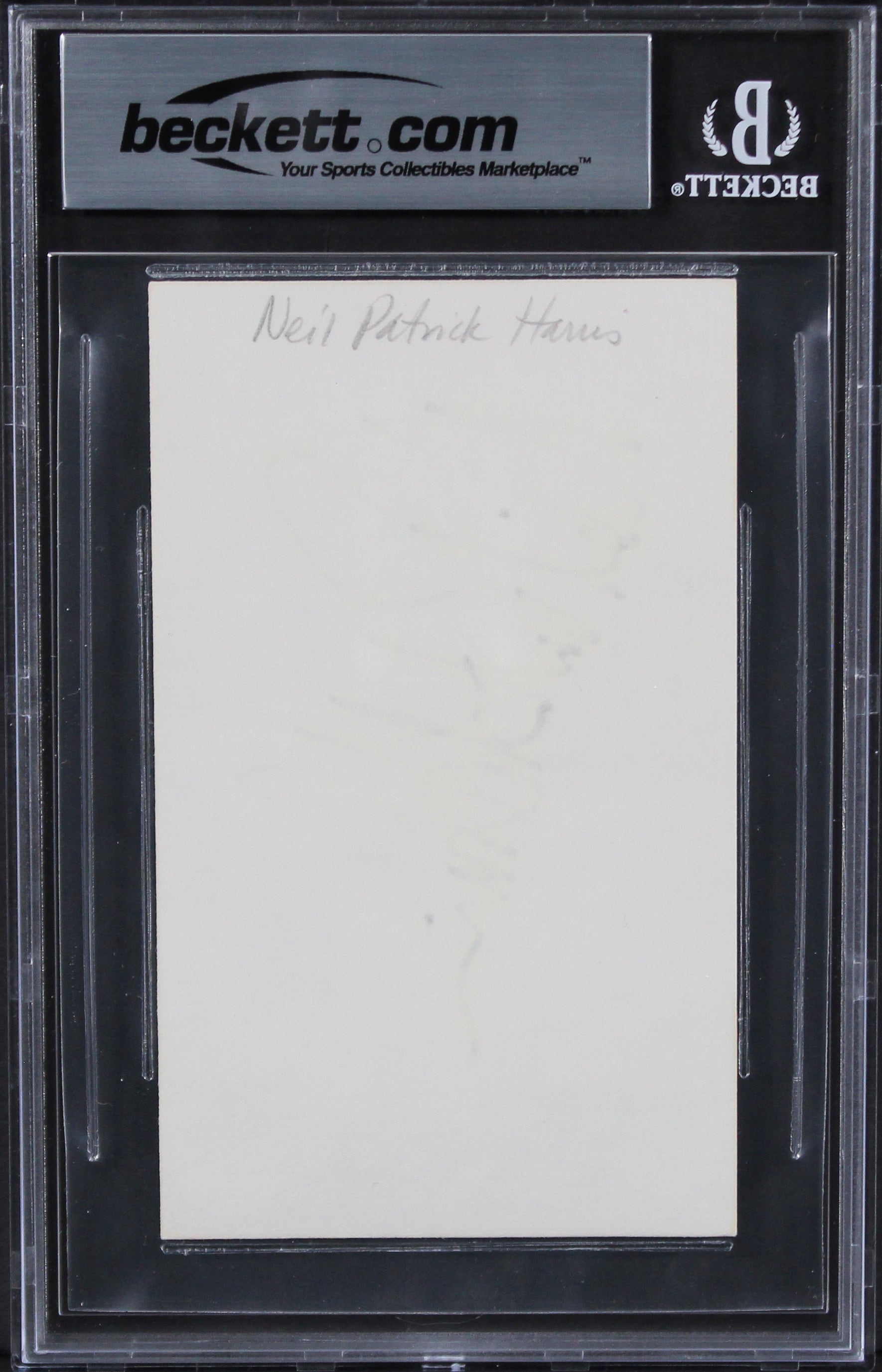 Neil Patrick Harris How I Met Your Mother Signed 3x5 Index Card BAS Slabbed 1