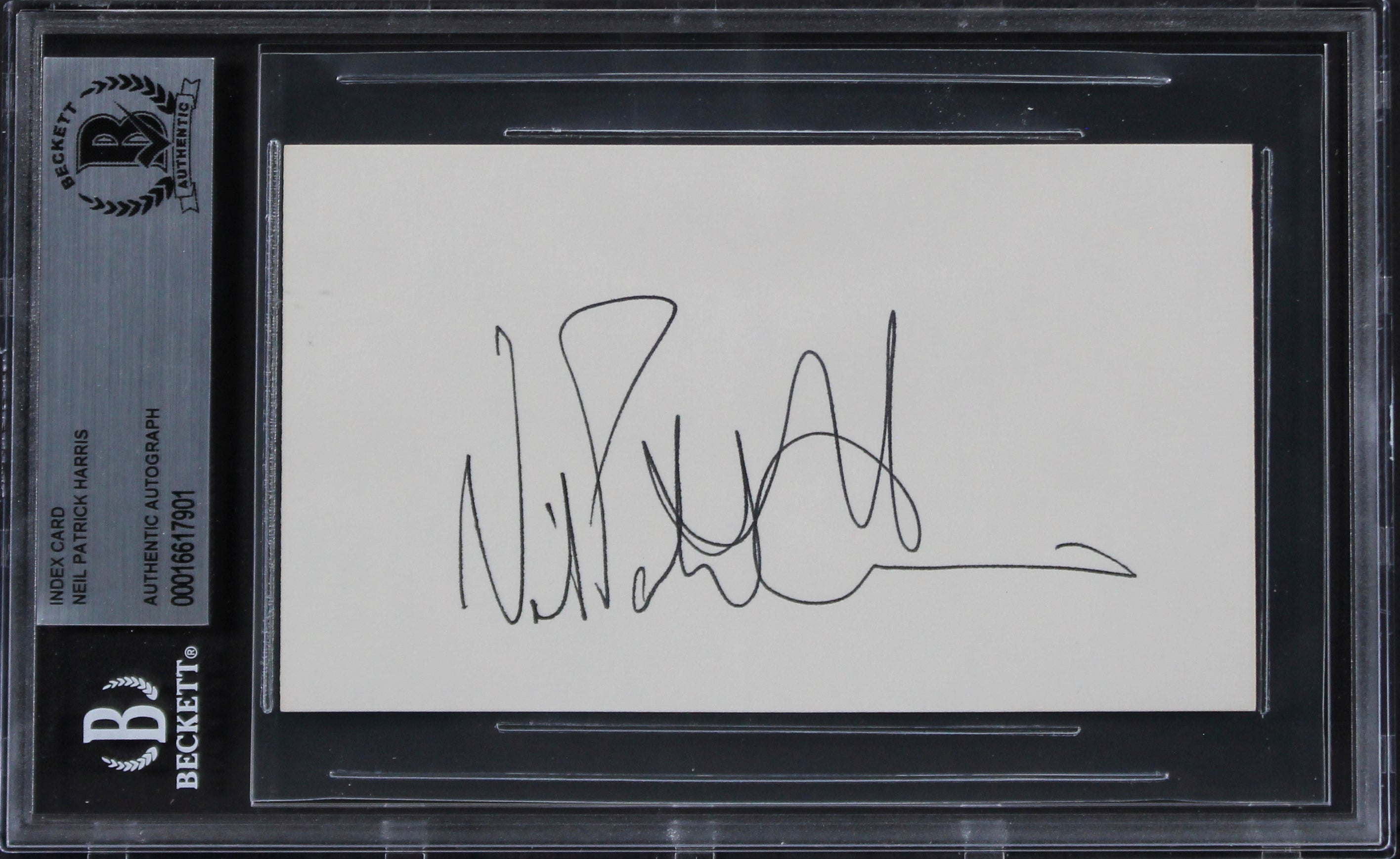 Neil Patrick Harris How I Met Your Mother Signed 3x5 Index Card BAS Slabbed 2