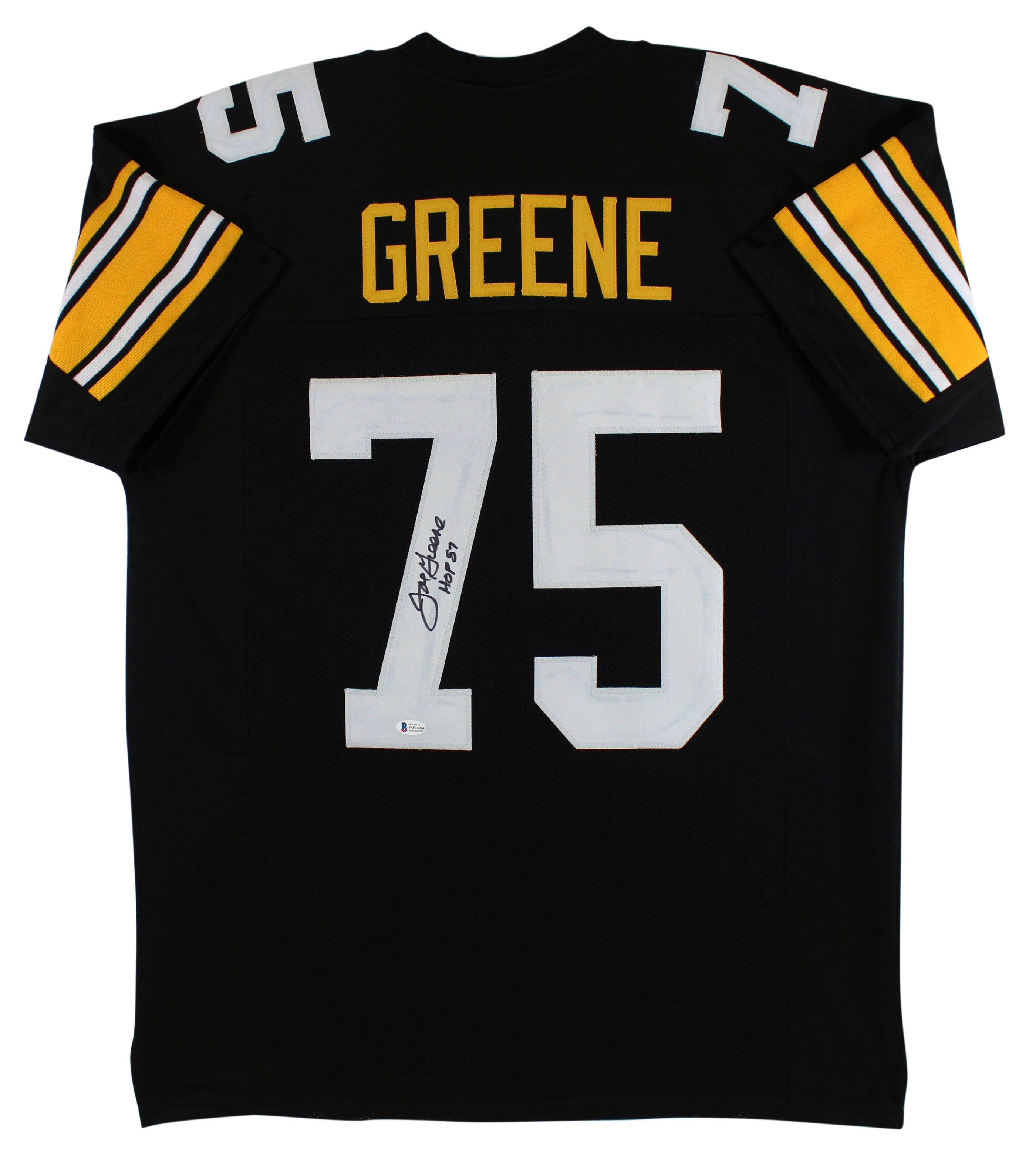 Joe Greene "HOF 87" Authentic Signed Black Pro Style Jersey BAS Witnessed