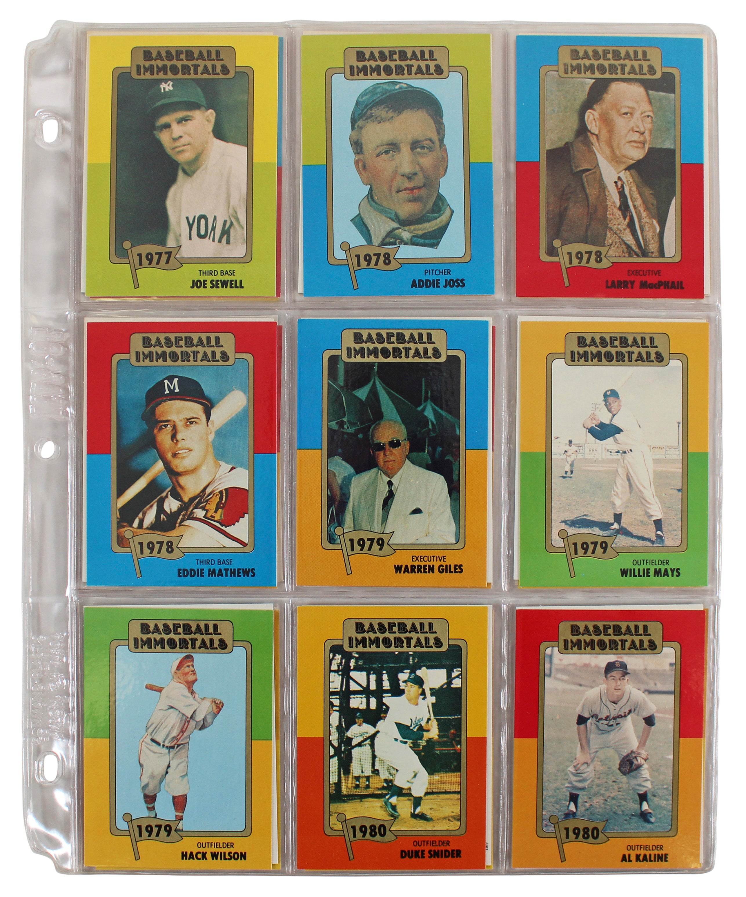 1980-87 SSPC Hall of Fame Baseball Immortals Complete Set Un-signed