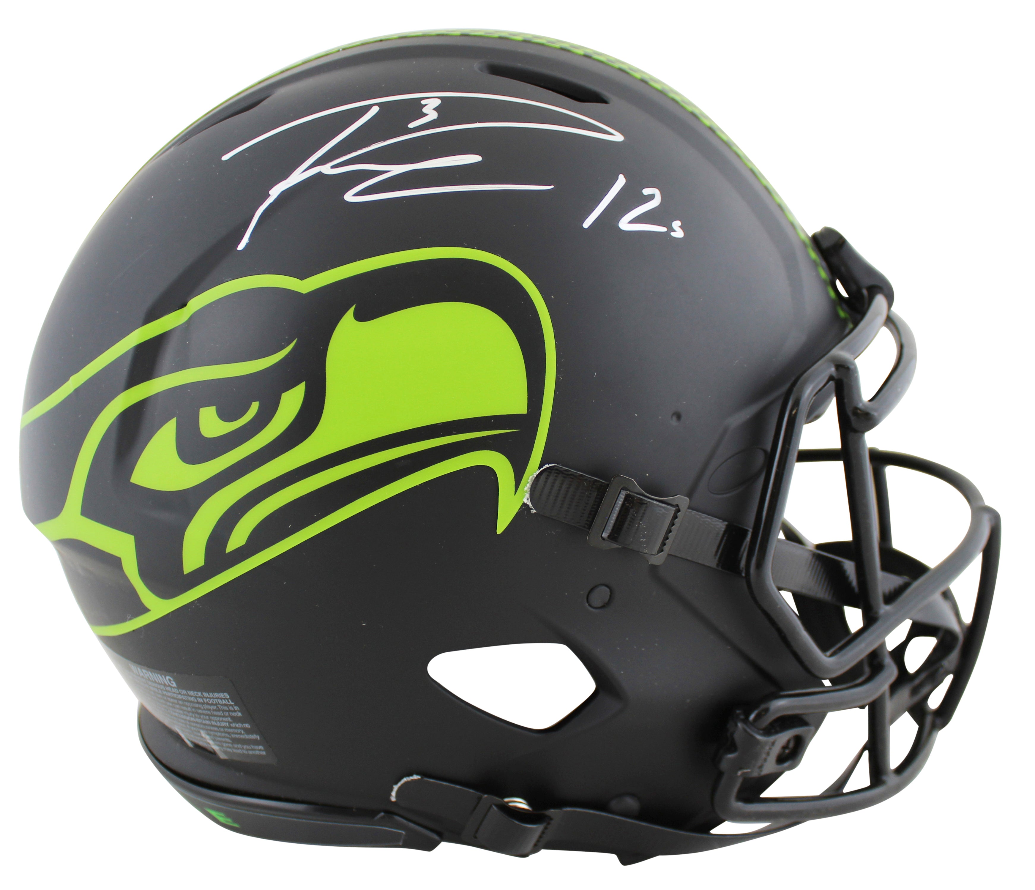 Seahawks Russell Wilson "12s" Signed Eclipse Full Size Speed Proline Helmet Fan