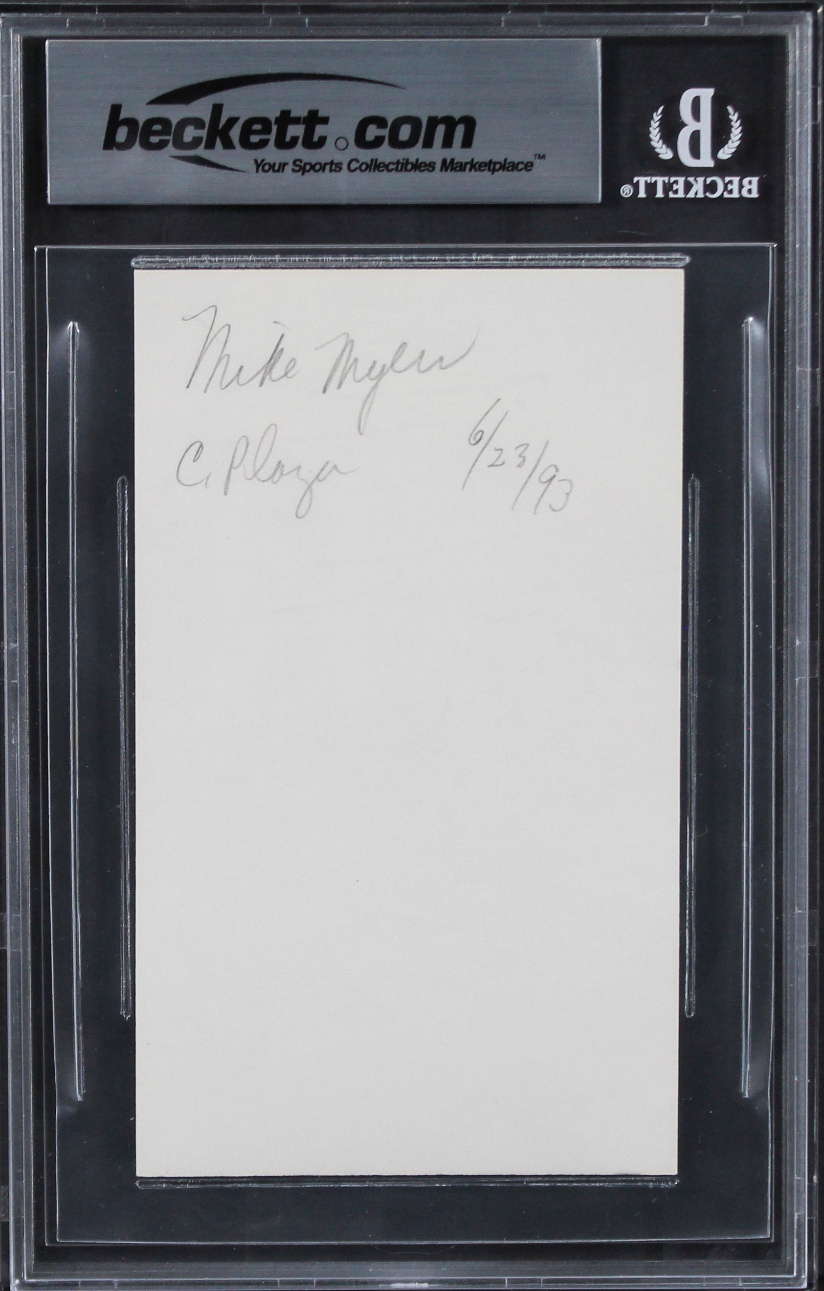 Mike Myers Austin Powers Authentic Signed 3x5 Index Card BAS Slabbed 1