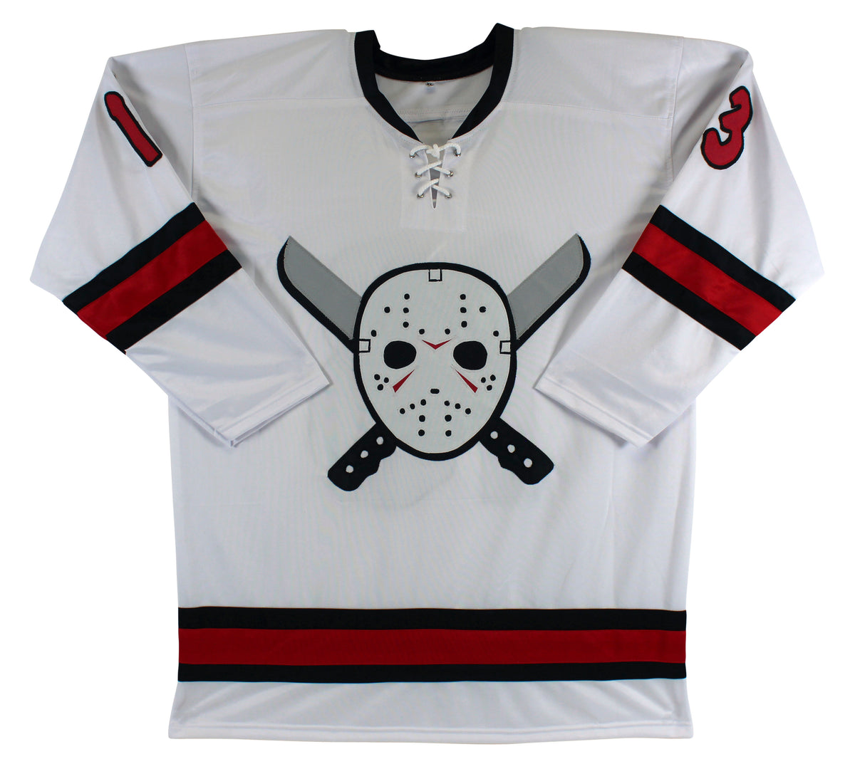 Ari Lehman "First F****** Jason" Signed White Jason Voorhees Hockey Jersey BAS 2