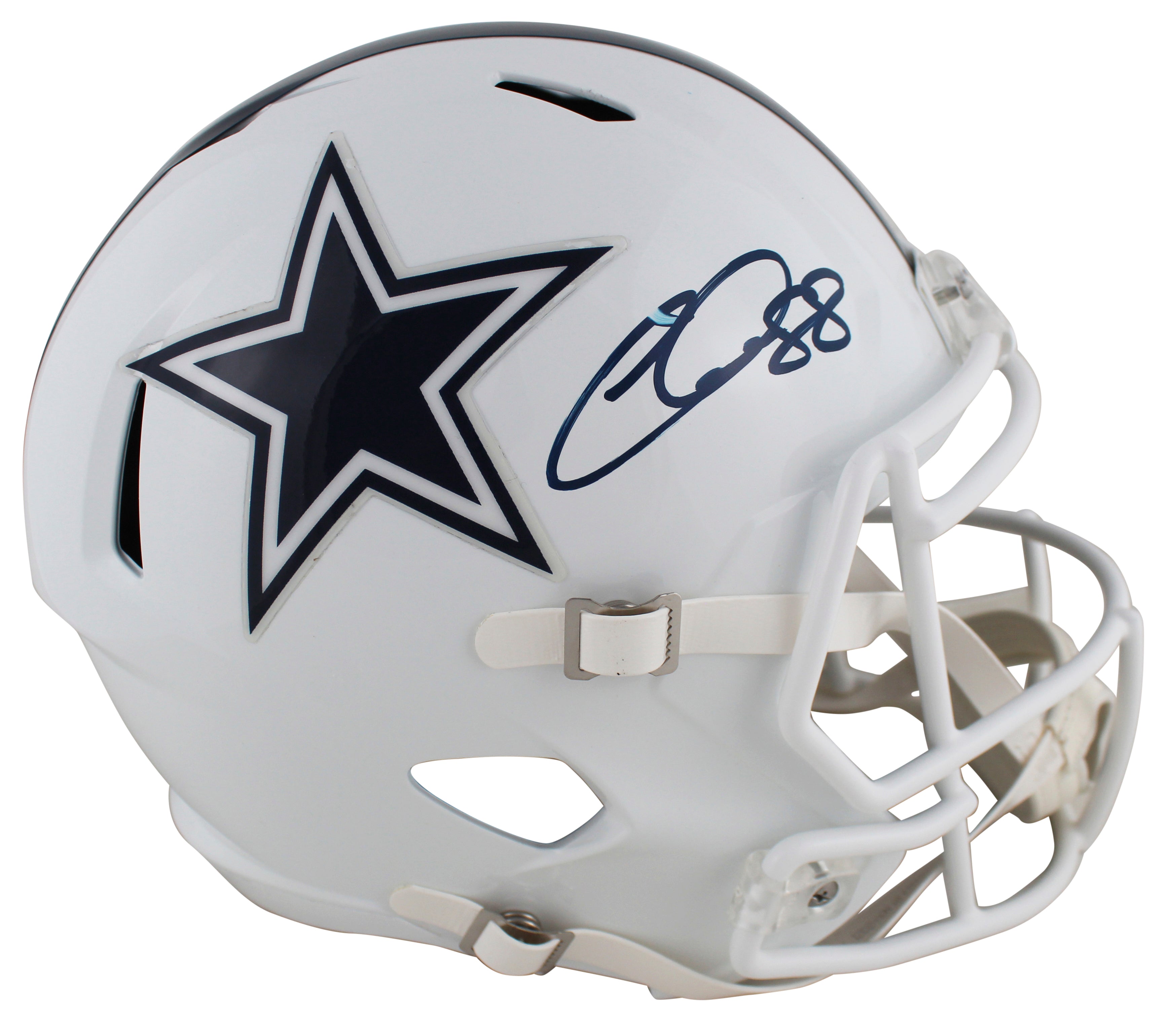 Cowboys CeeDee Lamb Signed 2022 White Full Size Speed Rep Helmet Fanatics 2