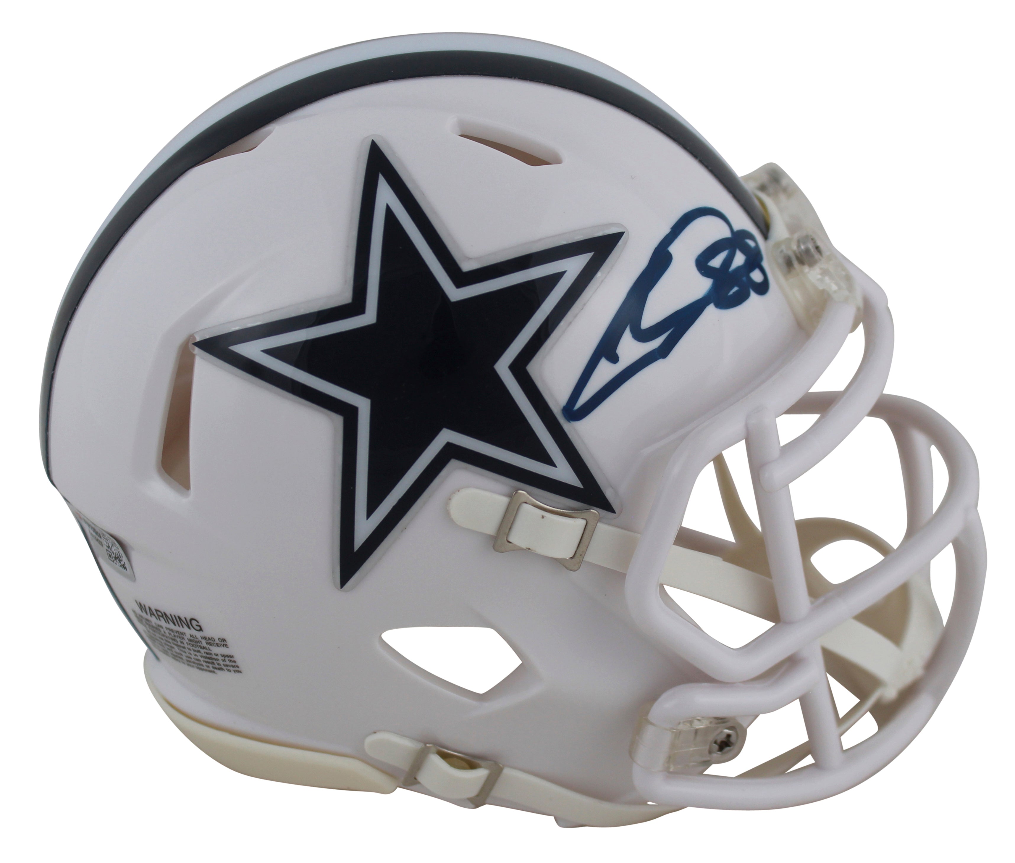 Cowboys CeeDee Lamb Authentic Signed 2022 Alt White Speed Mini Helmet Fanatics