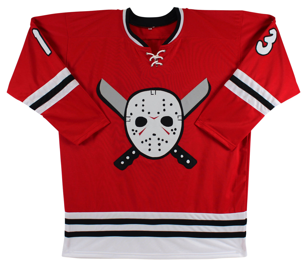 Ari Lehman First F'N Jason Signed Red Jason Voorhees Hockey Jersey BAS #WM00835
