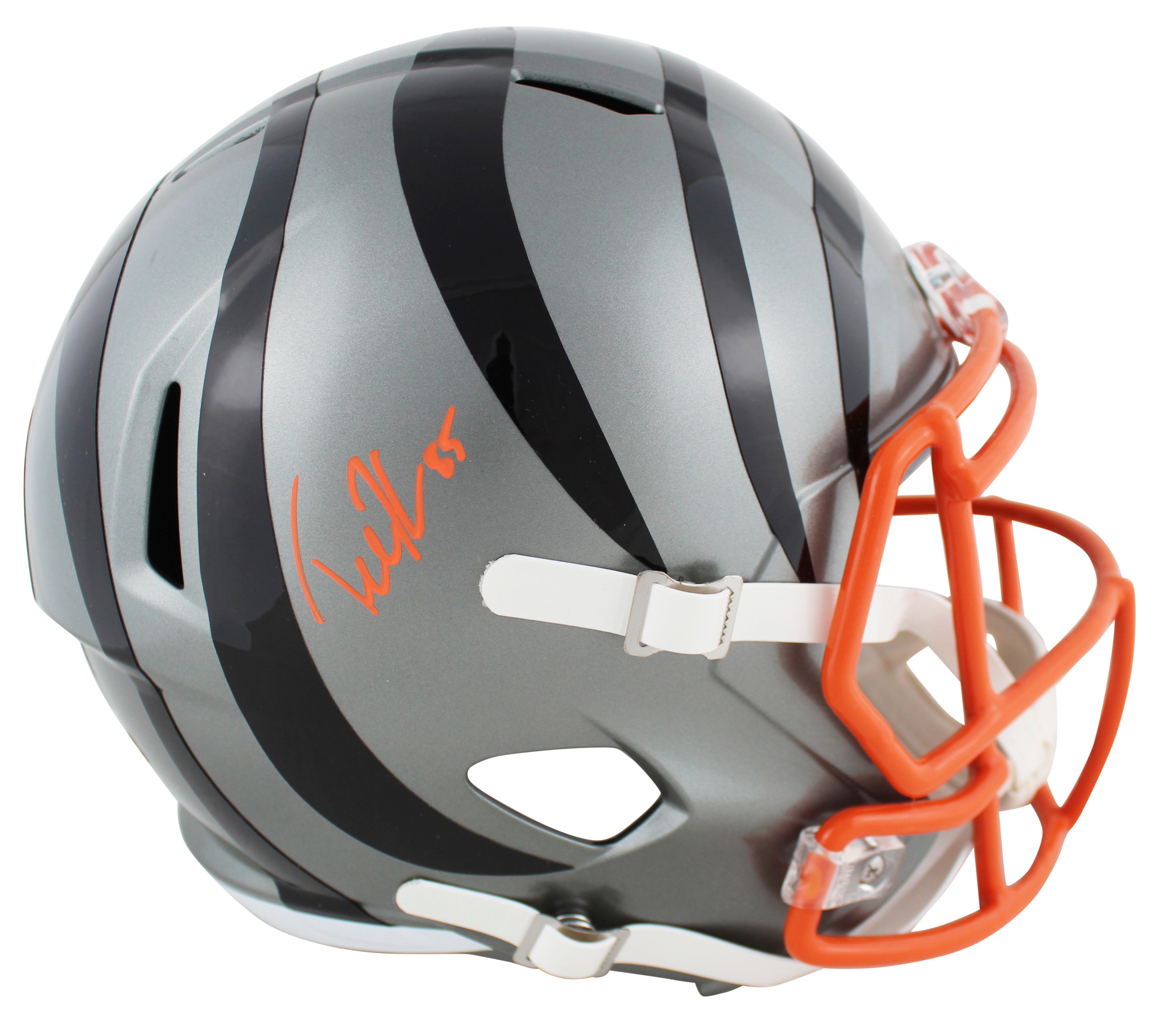 Bengals Tee Higgins Signed Flash Full Size Speed Rep Helmet BAS Witnessed