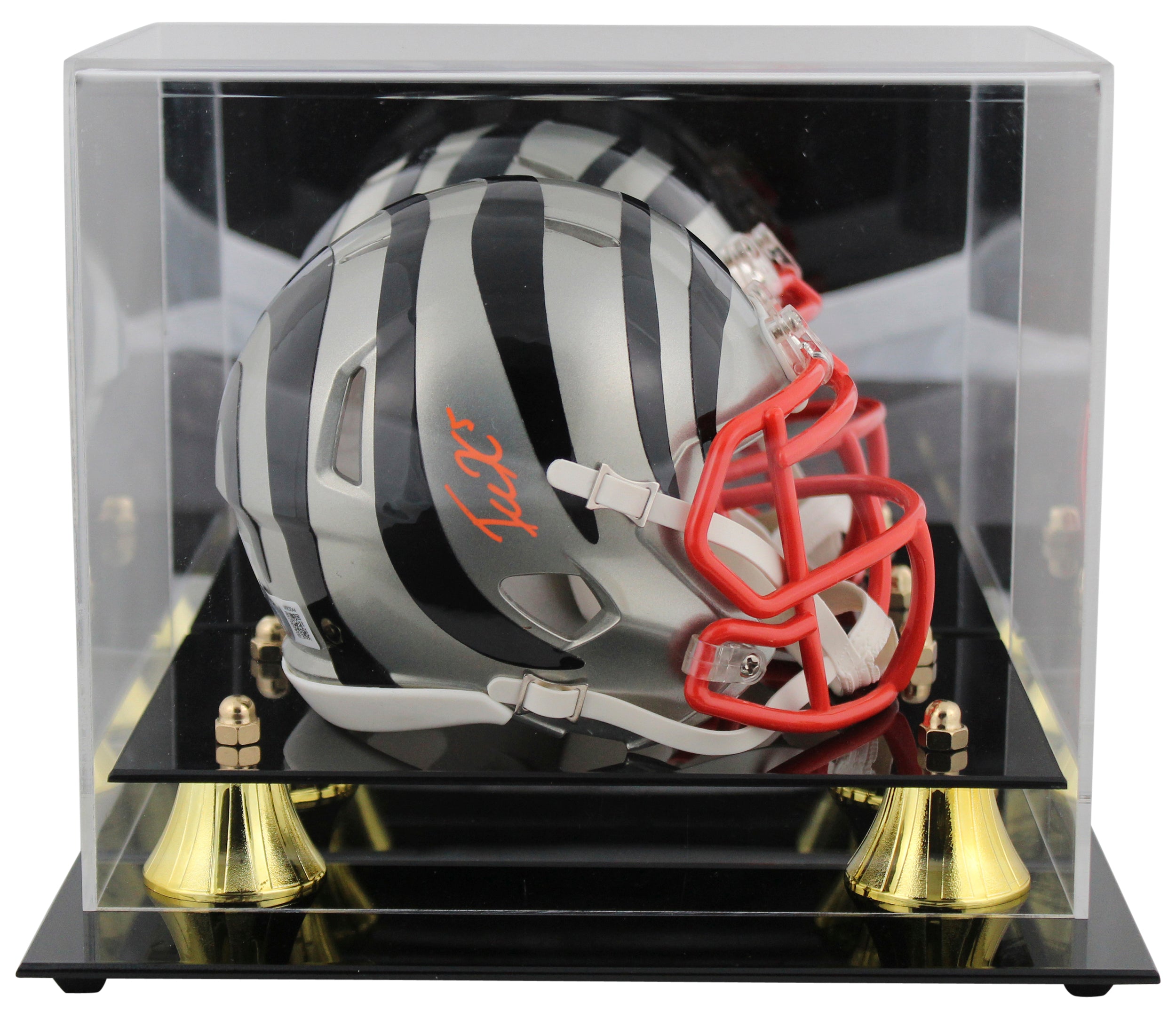 Bengals Tee Higgins Authentic Signed Flash Speed Mini Helmet W/ Case BAS Witness