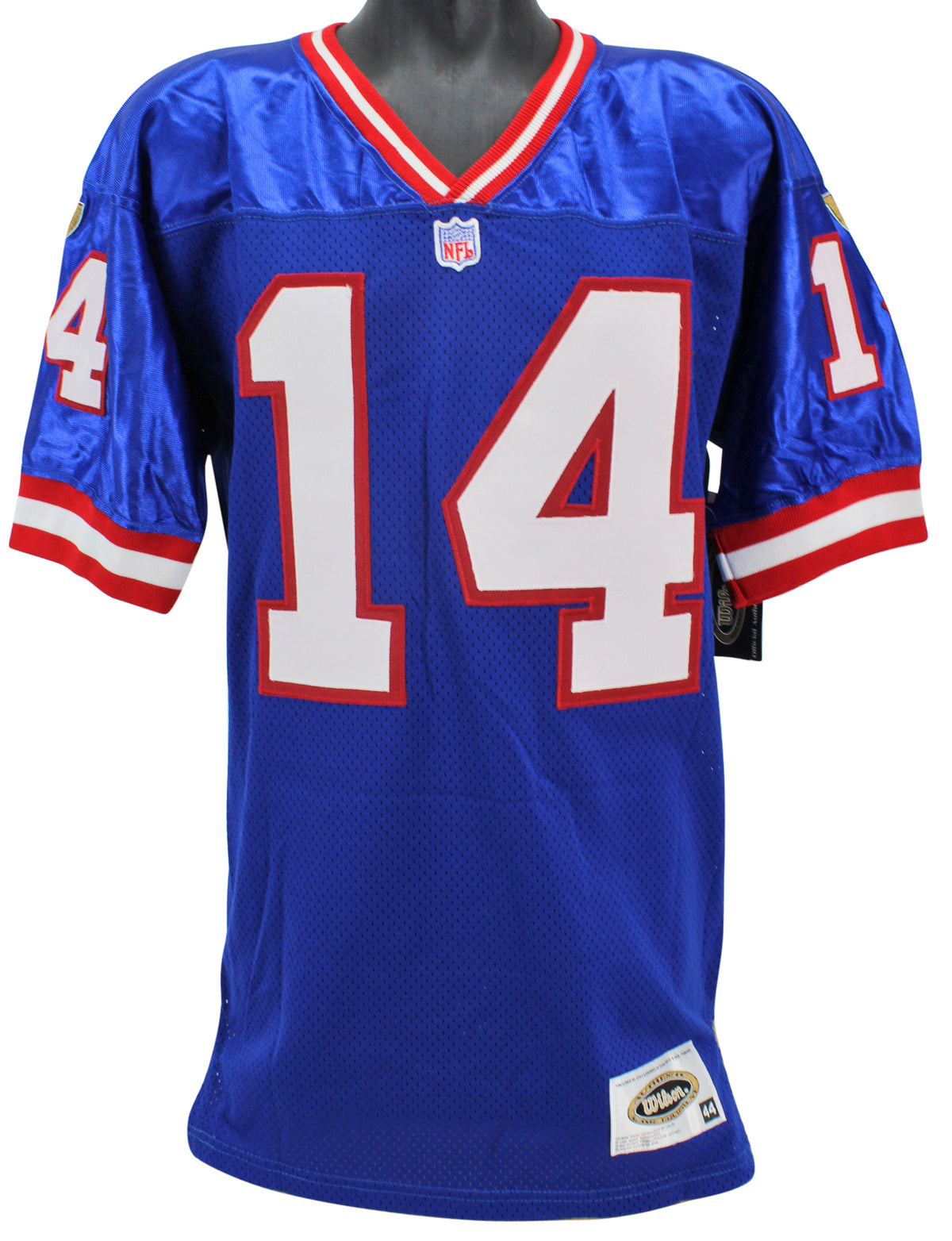 Giants Y.A. Tittle Authentic Signed Blue Wilson Authentic Jersey BAS #H92211