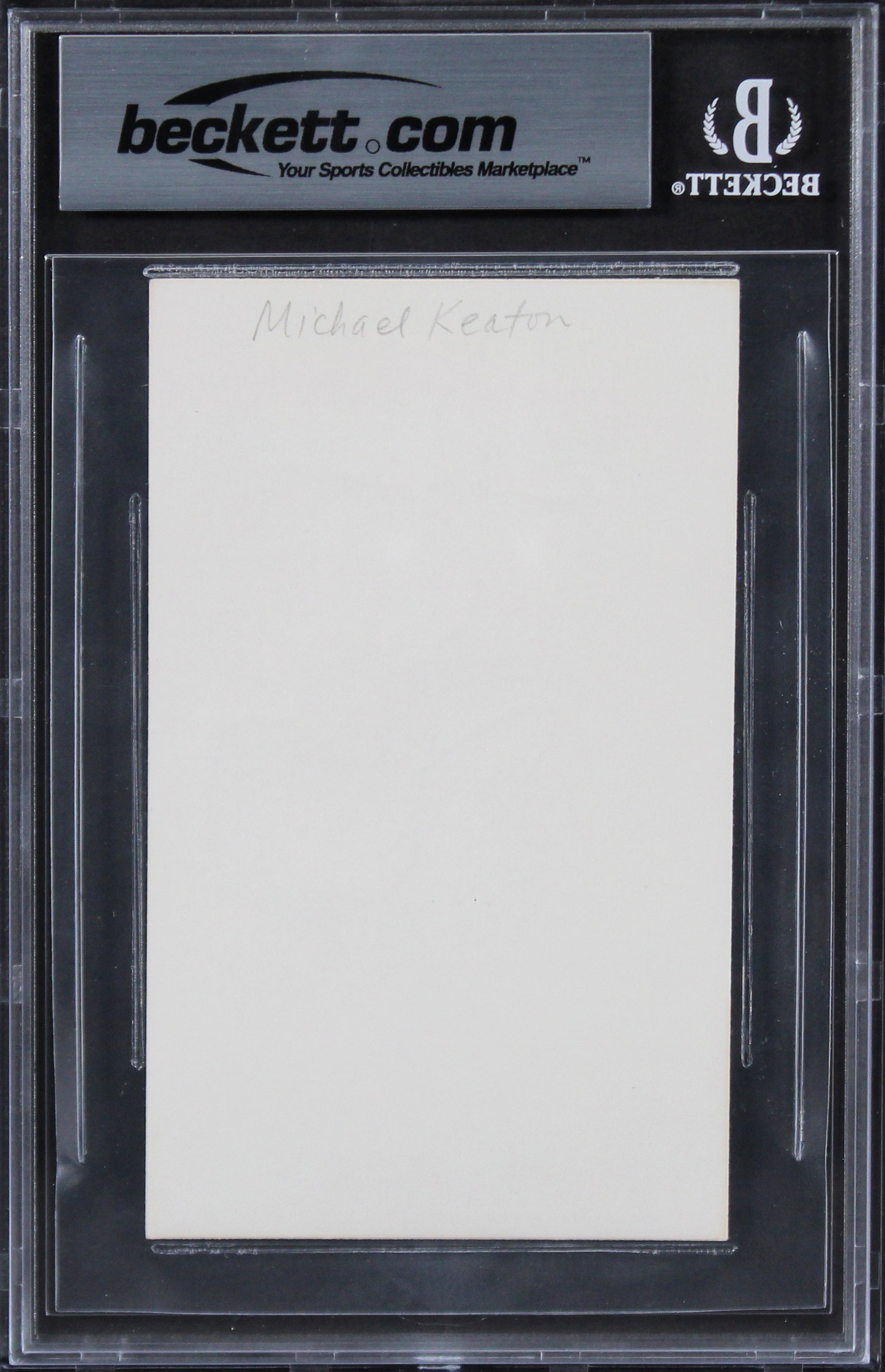 Michael Keaton Batman Authentic Signed 3x5 Index Card Autographed BAS Slabbed