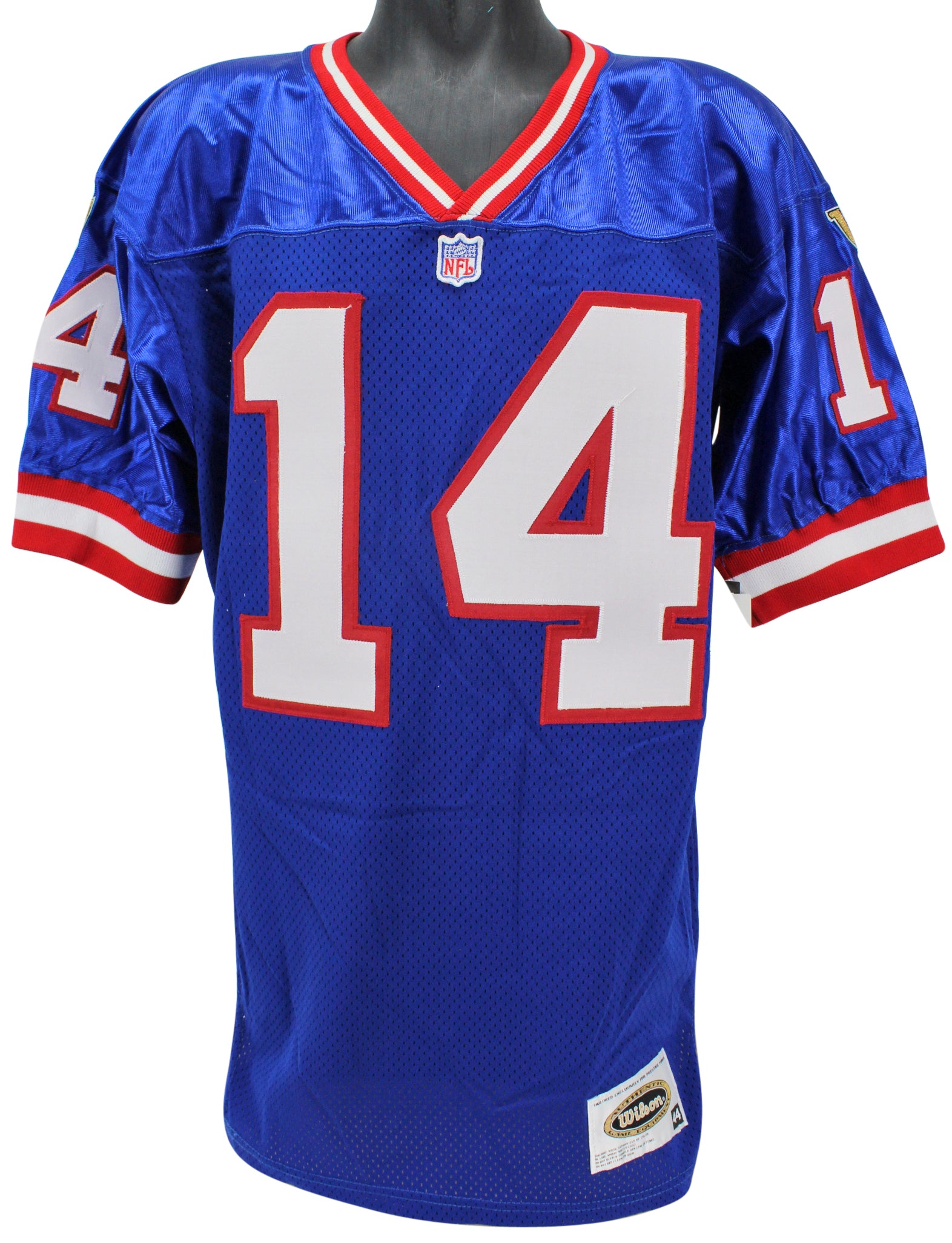 Giants Y.A. Tittle Authentic Signed Blue Wilson Authentic Jersey BAS #H92206