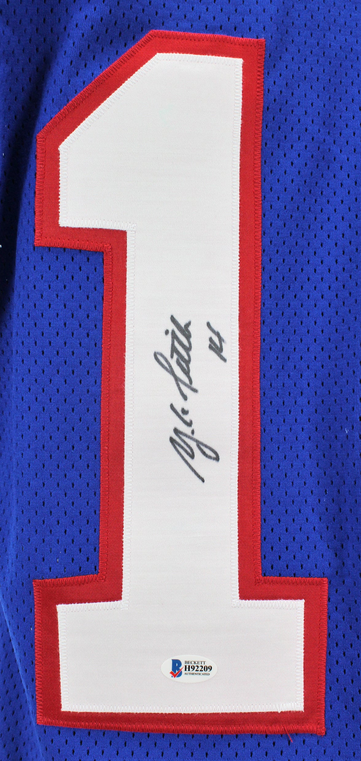 Giants Y.A. Tittle Authentic Signed Blue Wilson Authentic Jersey BAS #H92209