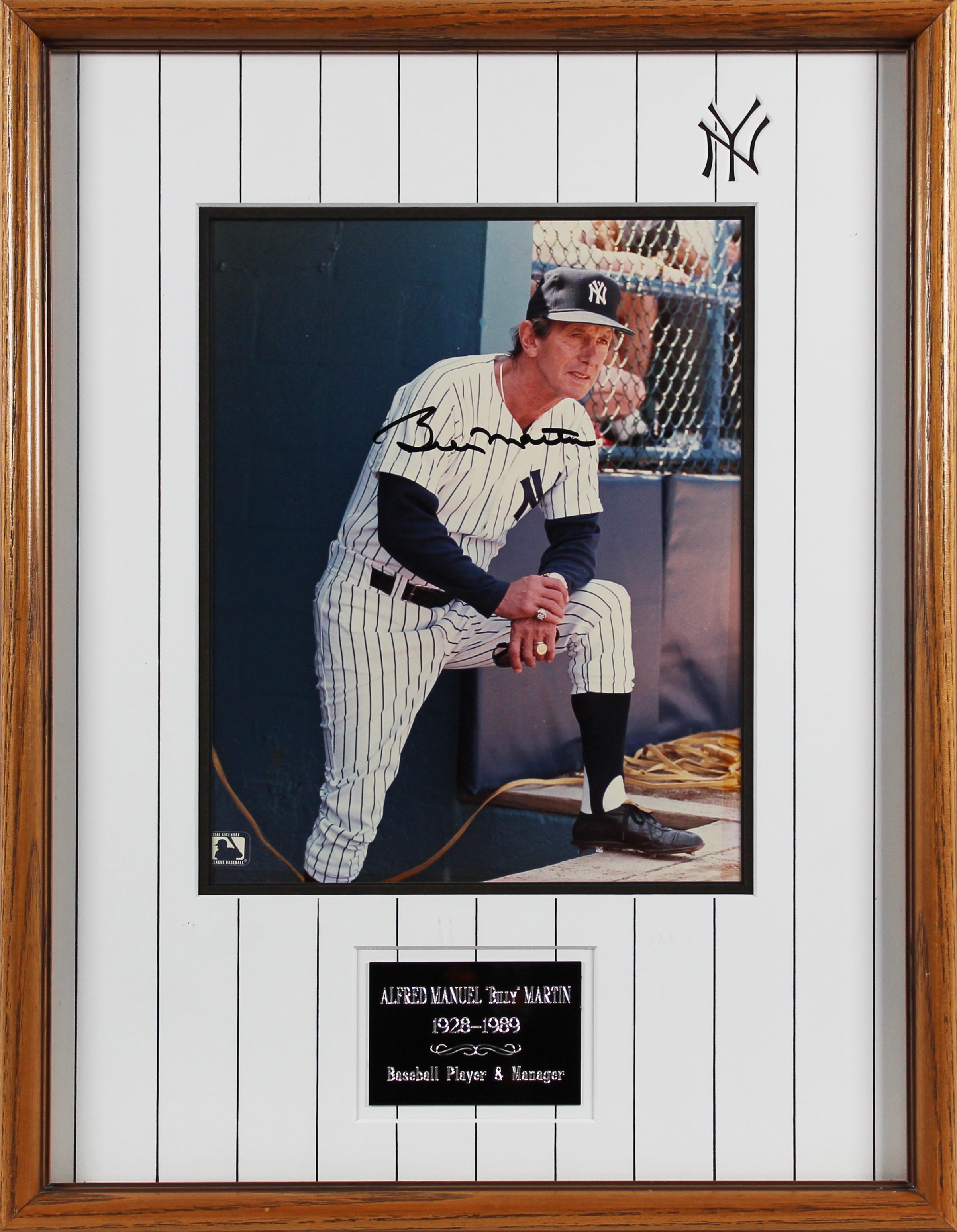 Yankees Billy Martin Authentic Signed 8x10 Framed Photo Autographed BAS #AB76915