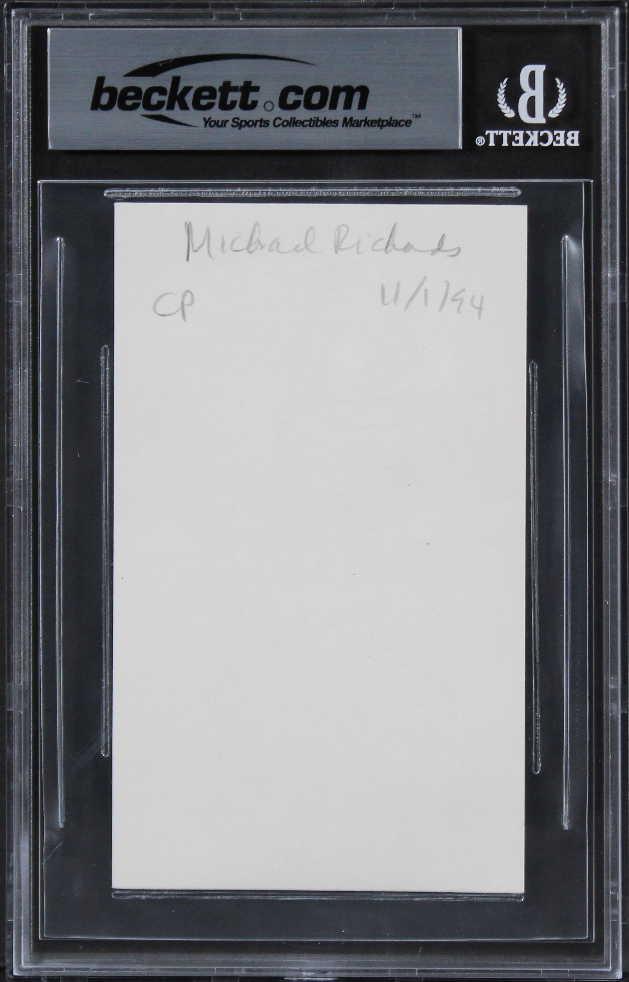 Michael Richards Seinfeld Authentic Signed 3x5 Index Card BAS Slabbed 1