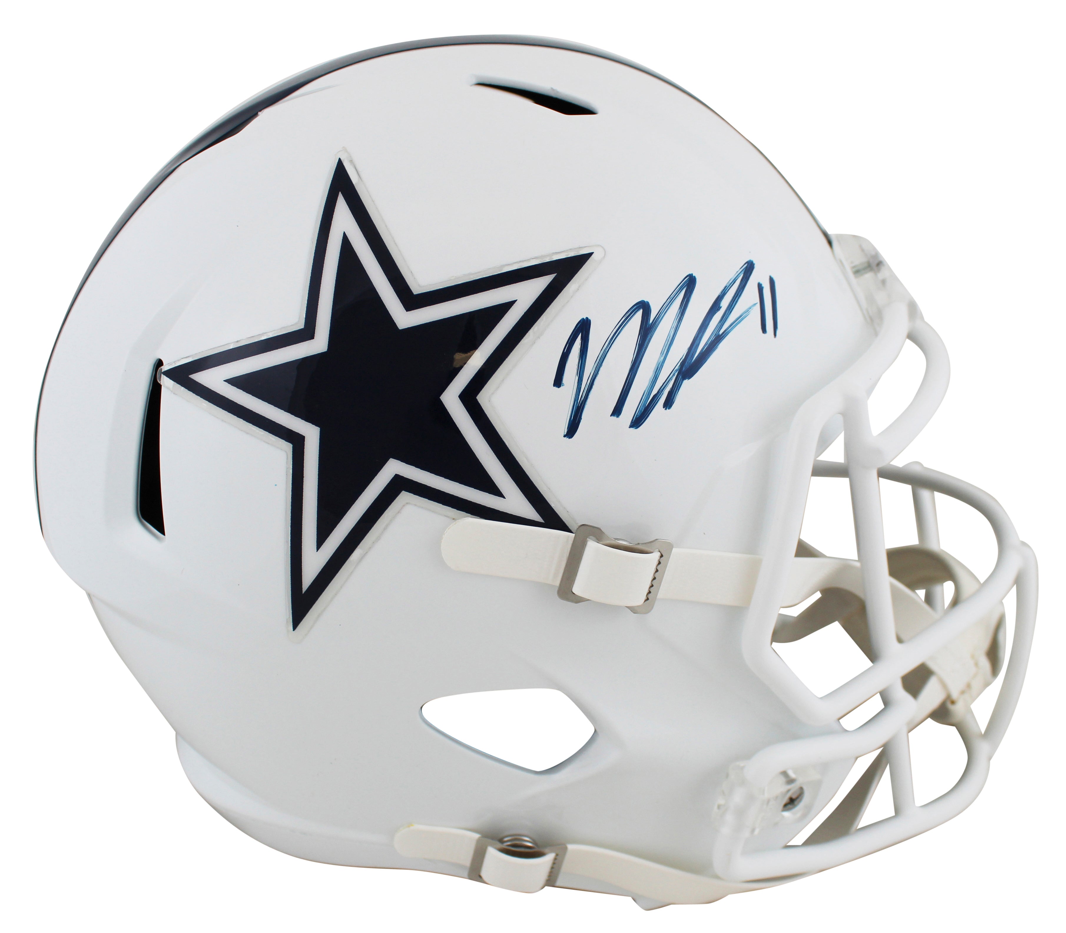 Cowboys Micah Parsons Signed 2022 Alt White Full Size Speed Rep Helmet Fanatics