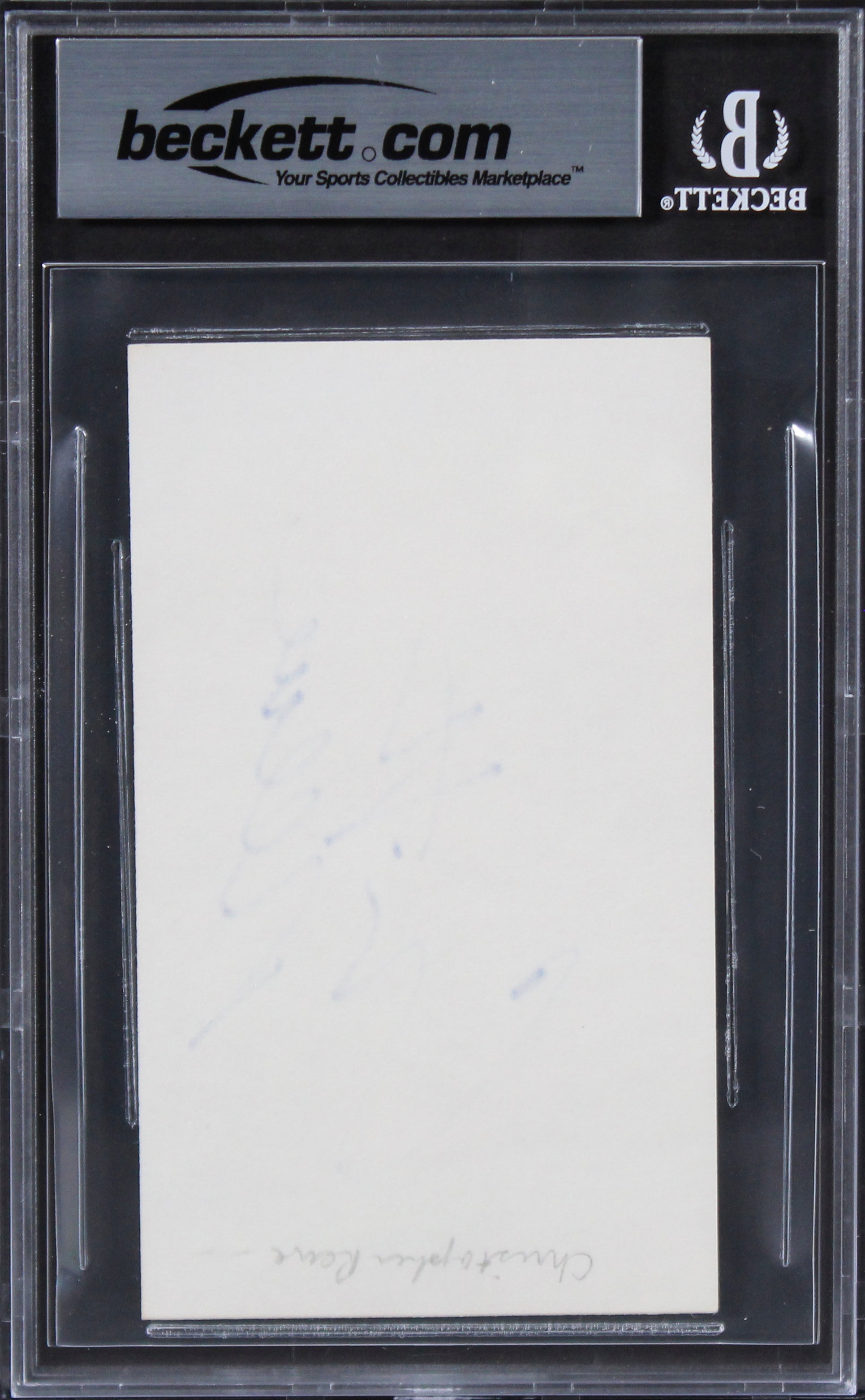 Christopher Reeve Superman Authentic Signed 3x5 Index Card BAS Slabbed 3