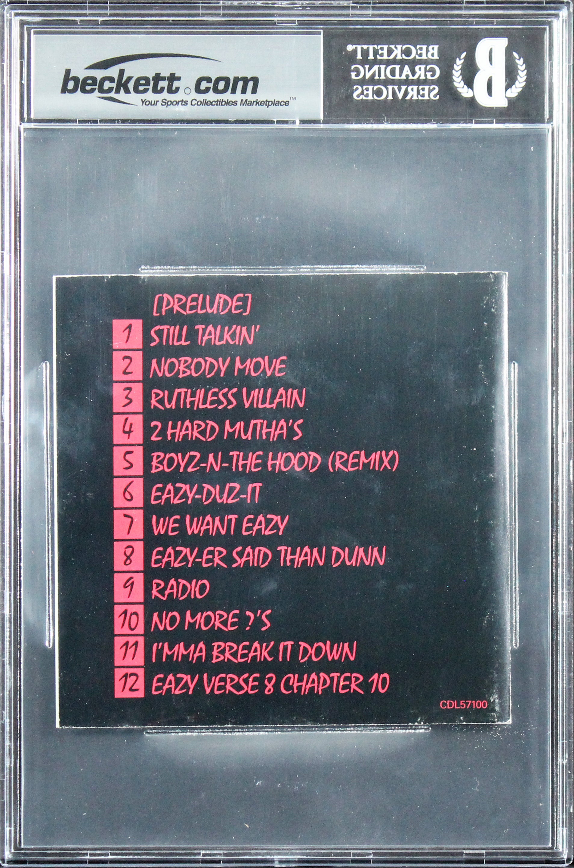 Eazy-E & D.J. Yella N.W.A Authentic Signed Cd Cover Auto Graded 10! BAS Slabbed