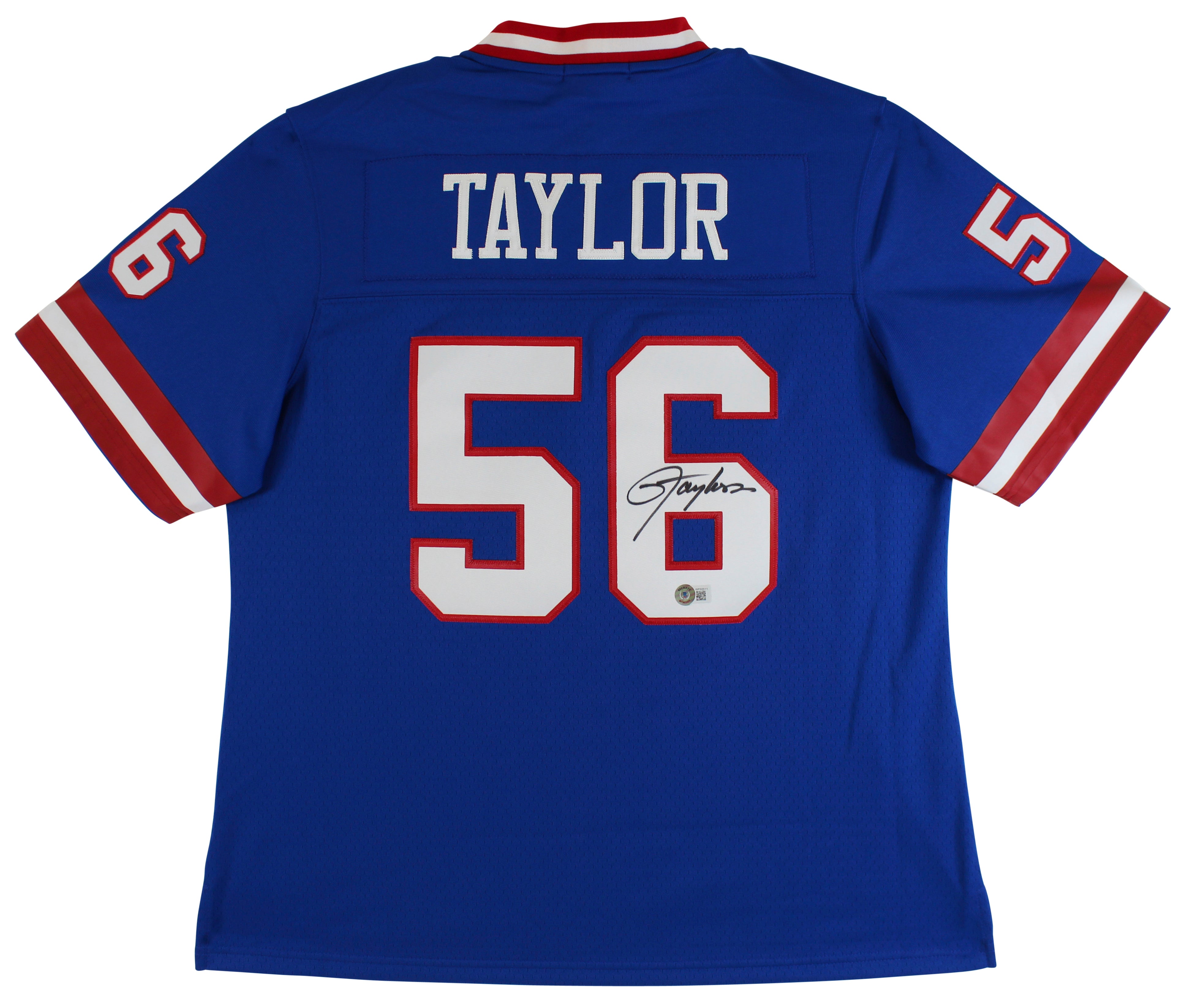 Giants Lawrence Taylor Authentic Signed Blue Mitchell & Ness Jersey BAS Witness