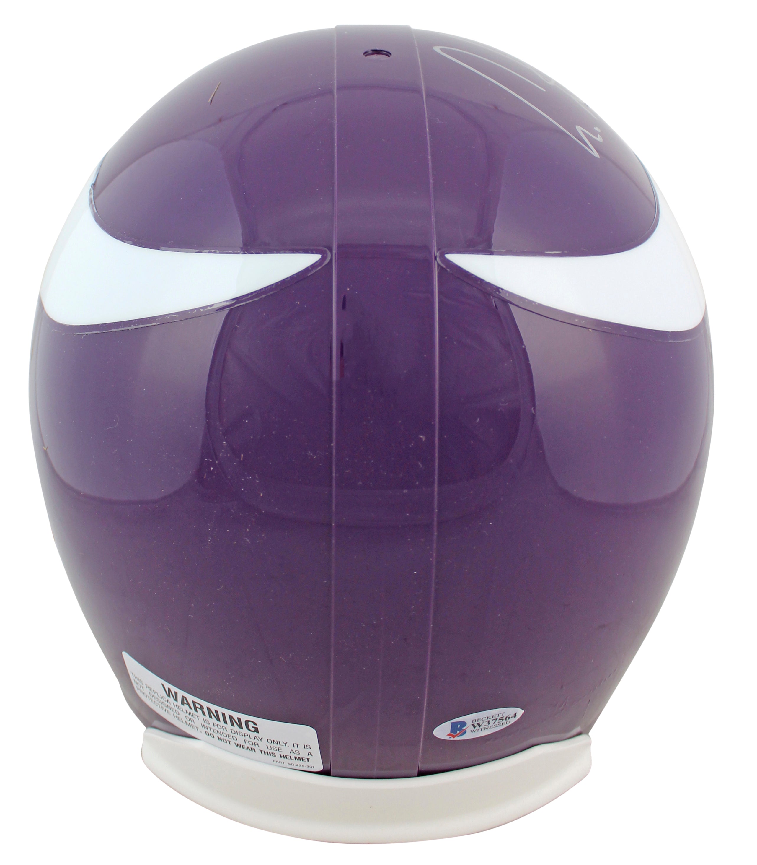 Vikings Cris Carter Authentic Signed Purple Full Size Rep Helmet BAS Witnessed