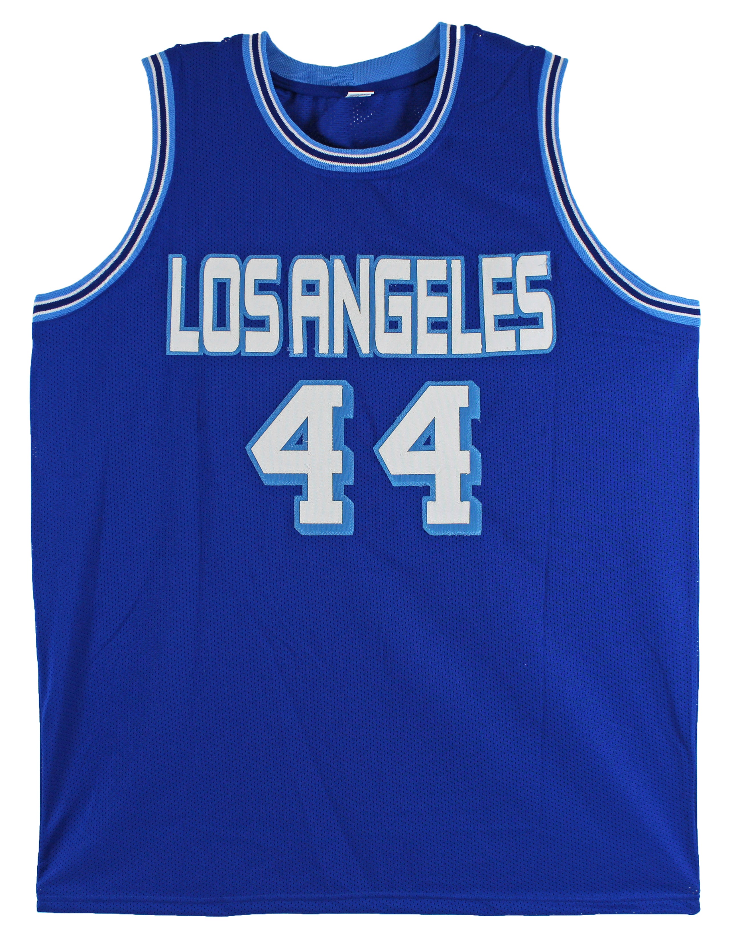 Jerry West Authentic Signed Blue Throwback Pro Style Jersey Autographed BAS Wit