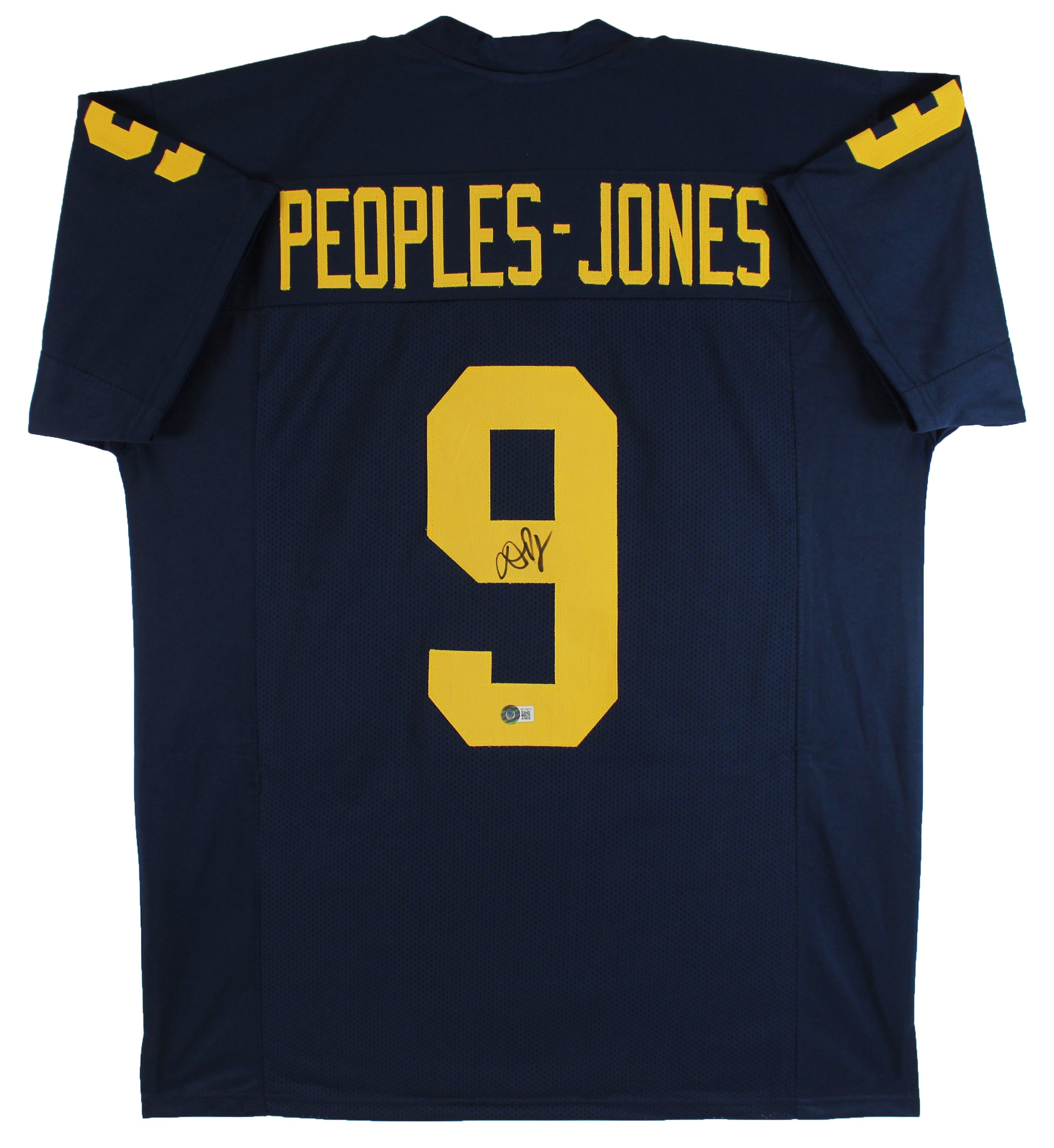 Michigan Donovan Peoples-Jones Authentic Signed Navy Blue Pro Style Jersey BAS