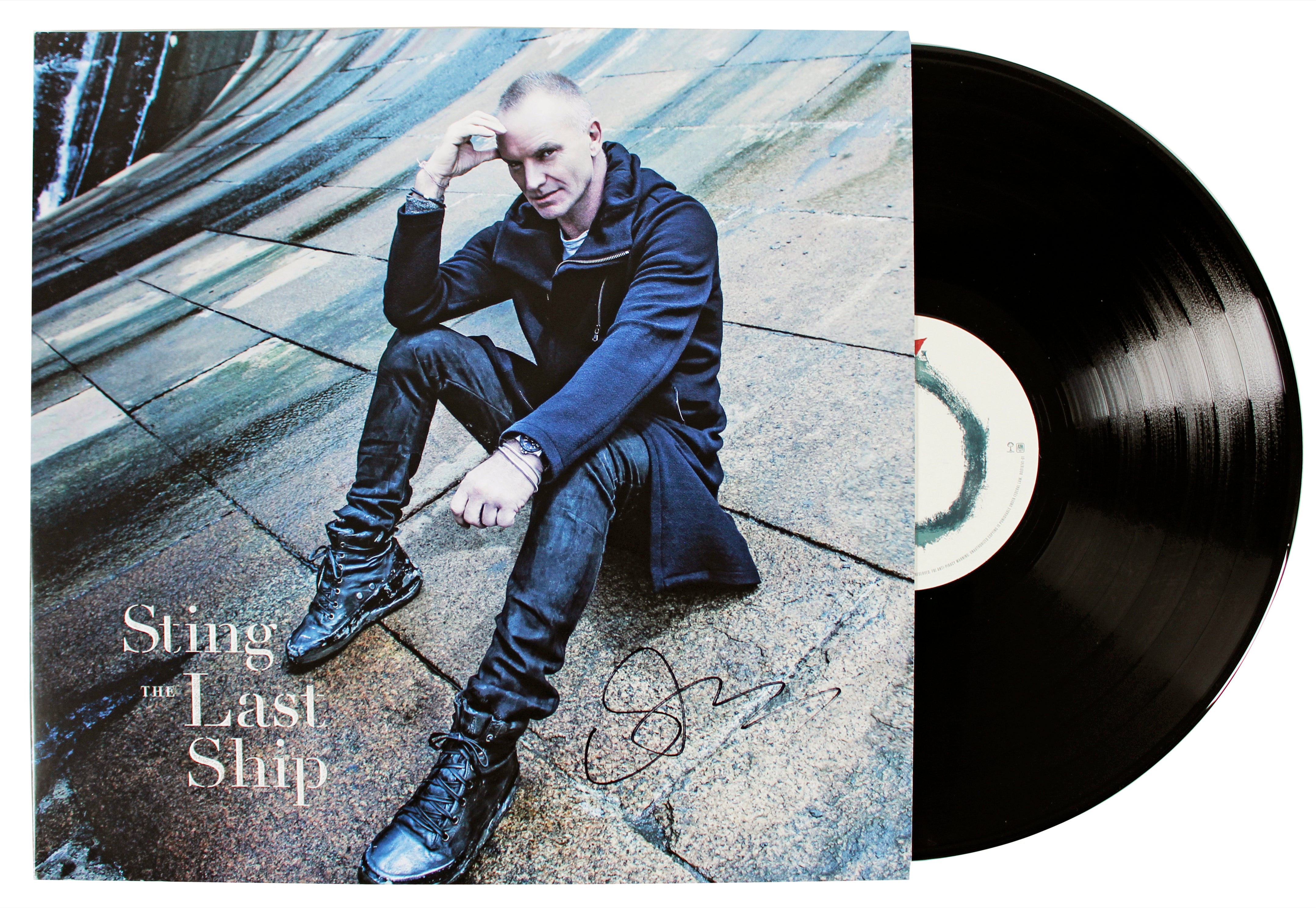 Sting Authentic Signed The Last Ship Album Cover W/ Vinyl BAS #BL62611