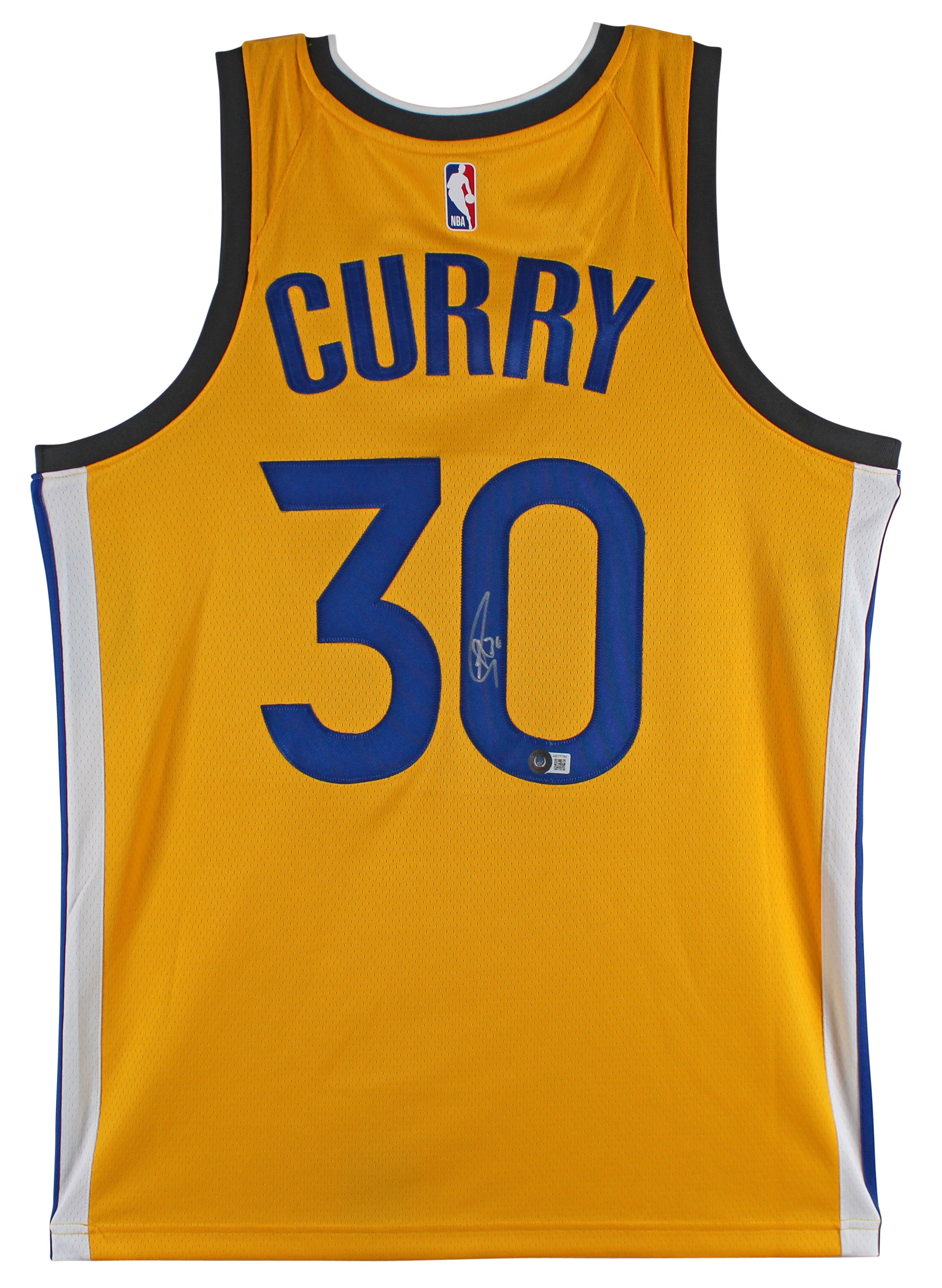 Warriors Stephen Curry Authentic Signed Yellow The City Nike Jersey BAS #AB77780