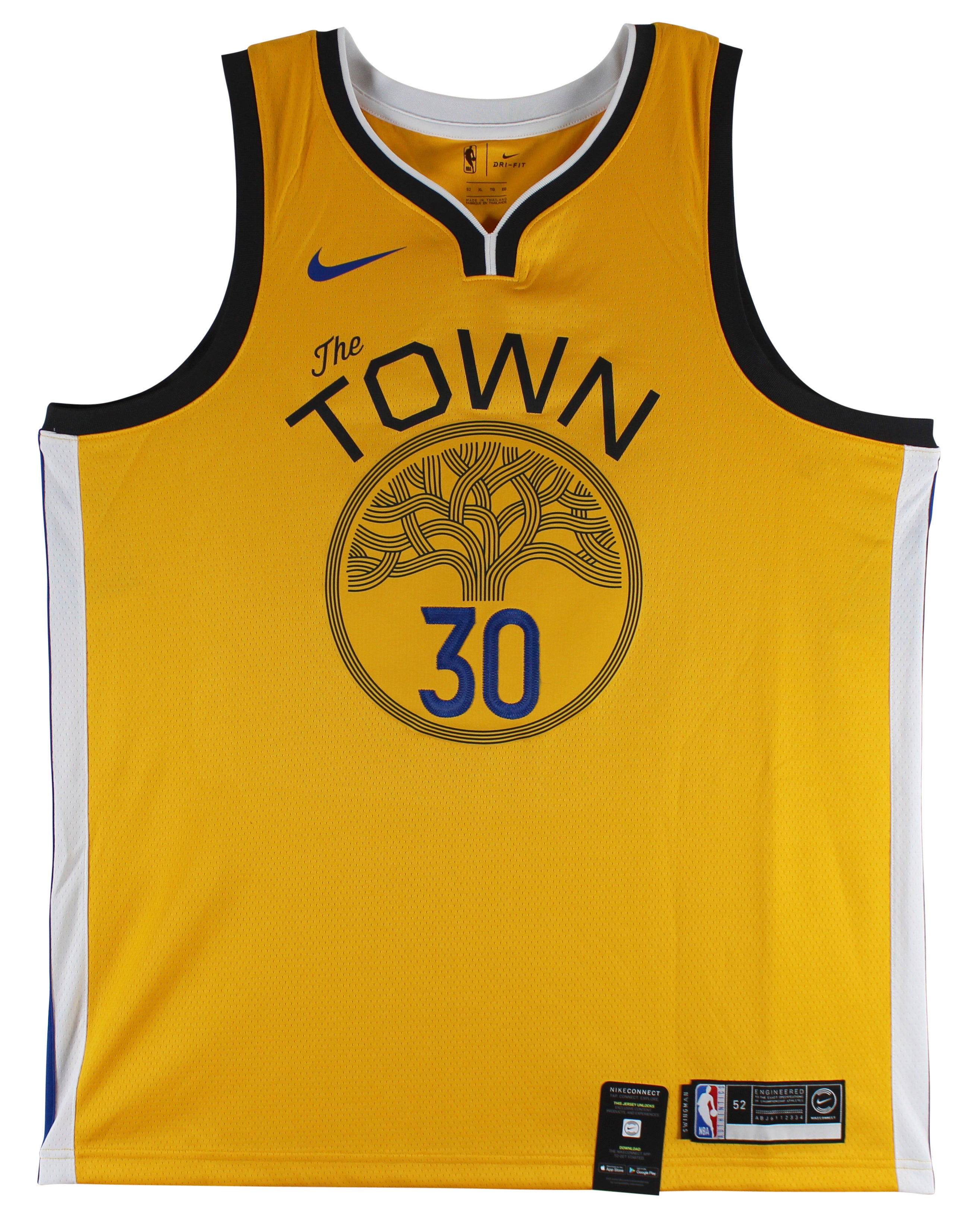 Warriors Stephen Curry Authentic Signed Yellow The City Nike Jersey BAS #AB77783