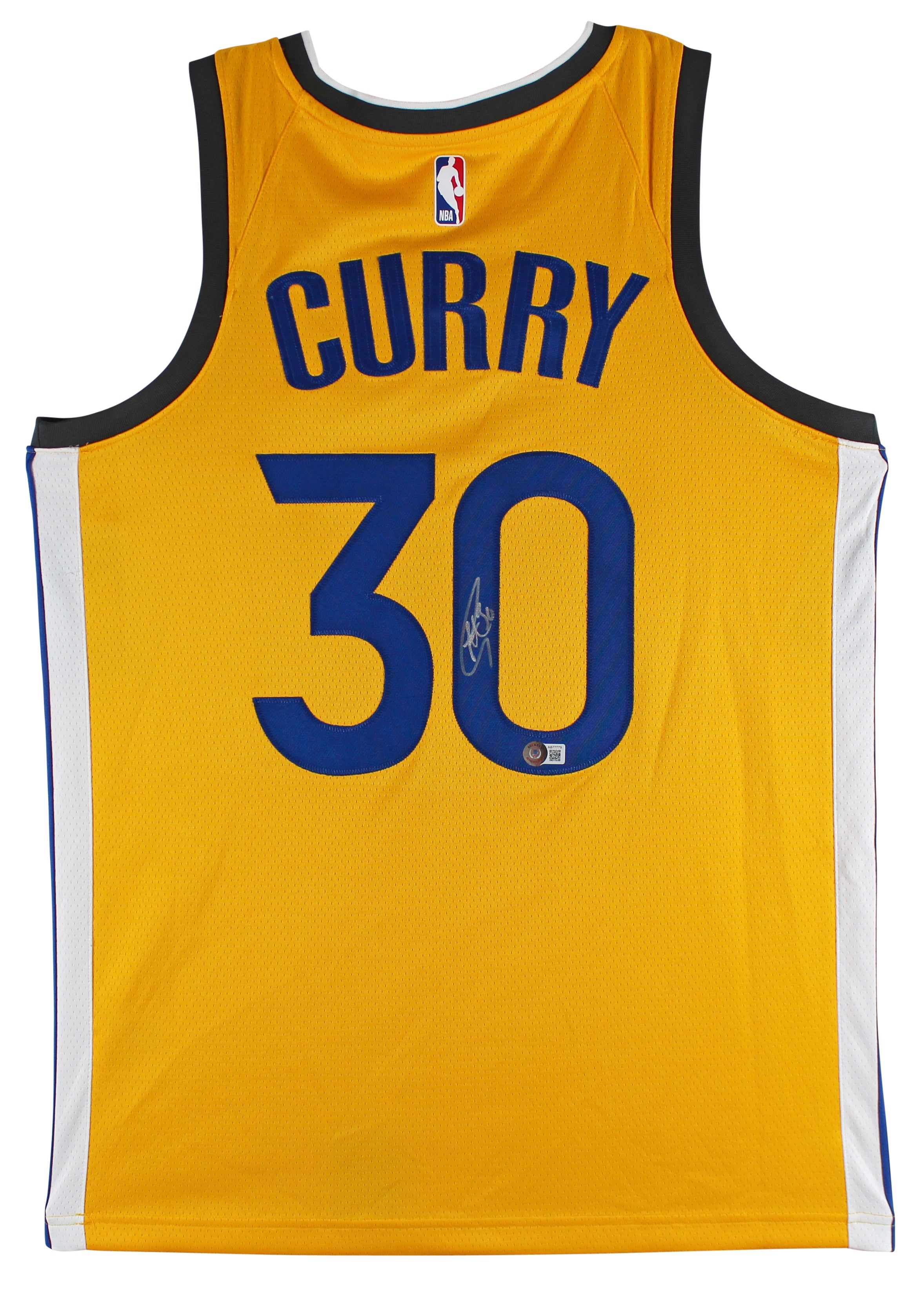 Warriors Stephen Curry Authentic Signed Yellow The City Nike Jersey BAS #AB77779