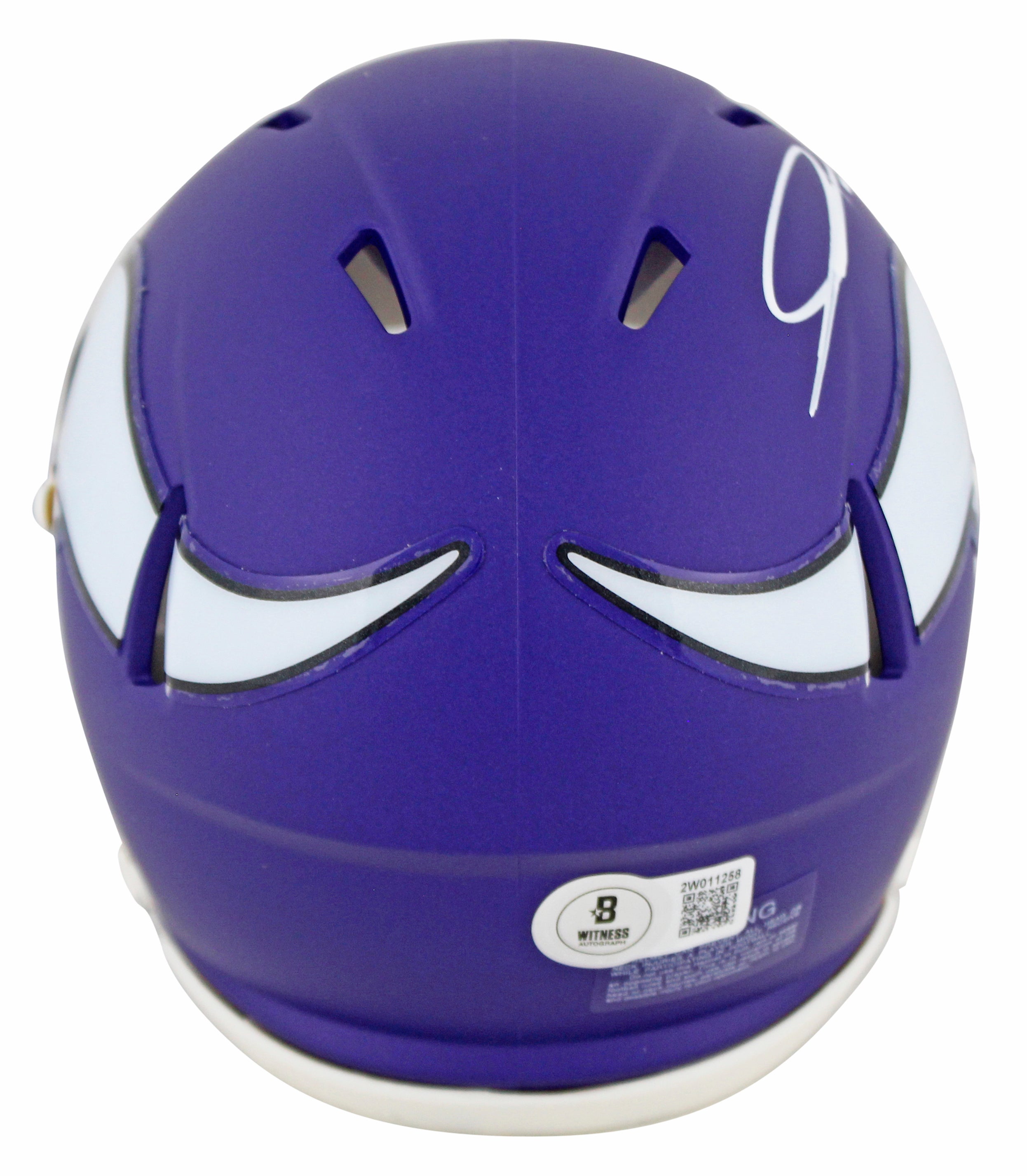 Vikings Jordan Addison Signed Speed Mini Helmet BAS Witnessed #2W011258