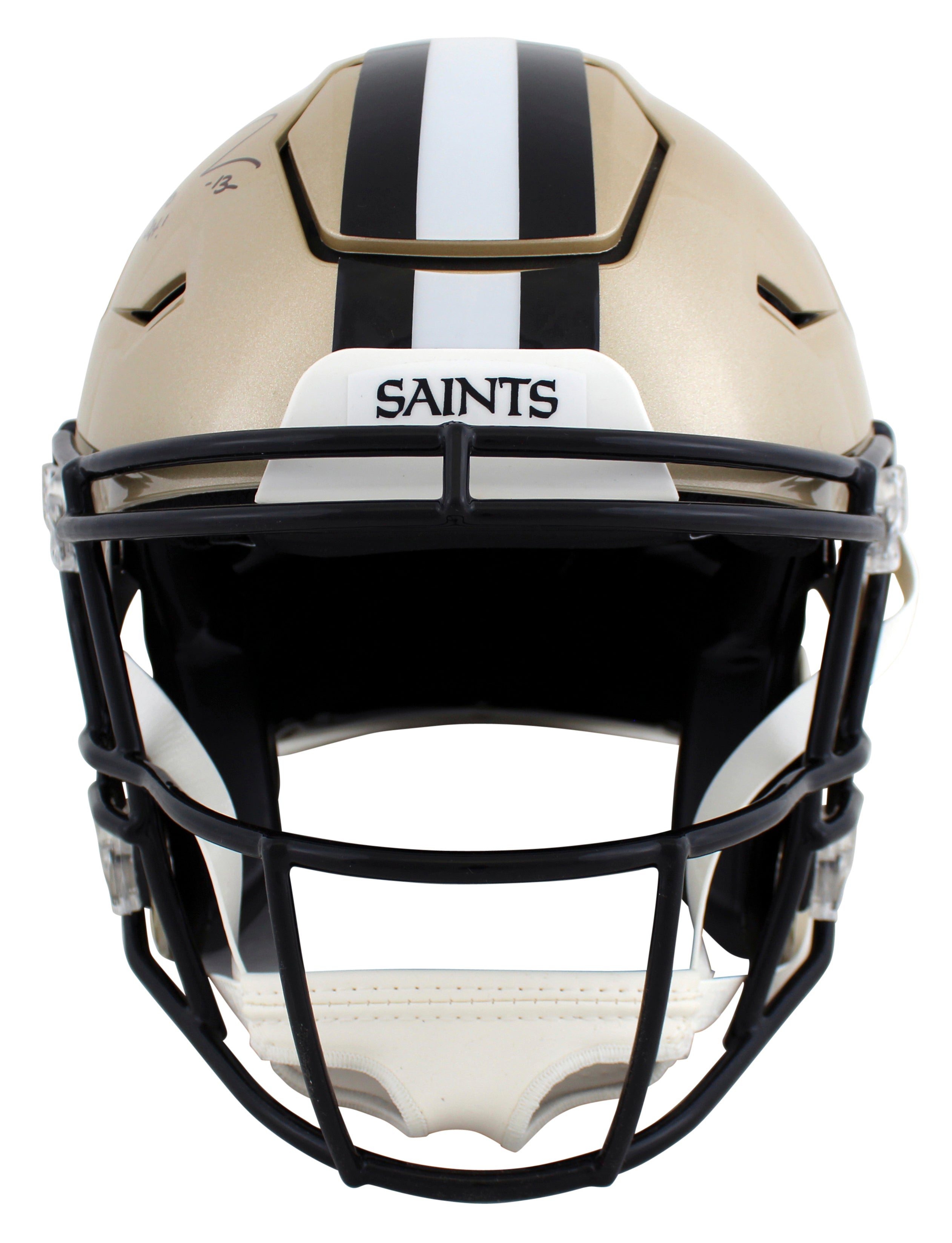 Saints Michael Thomas "Who Dat!" Signed Speed Flex Full Size Helmet BAS Witness