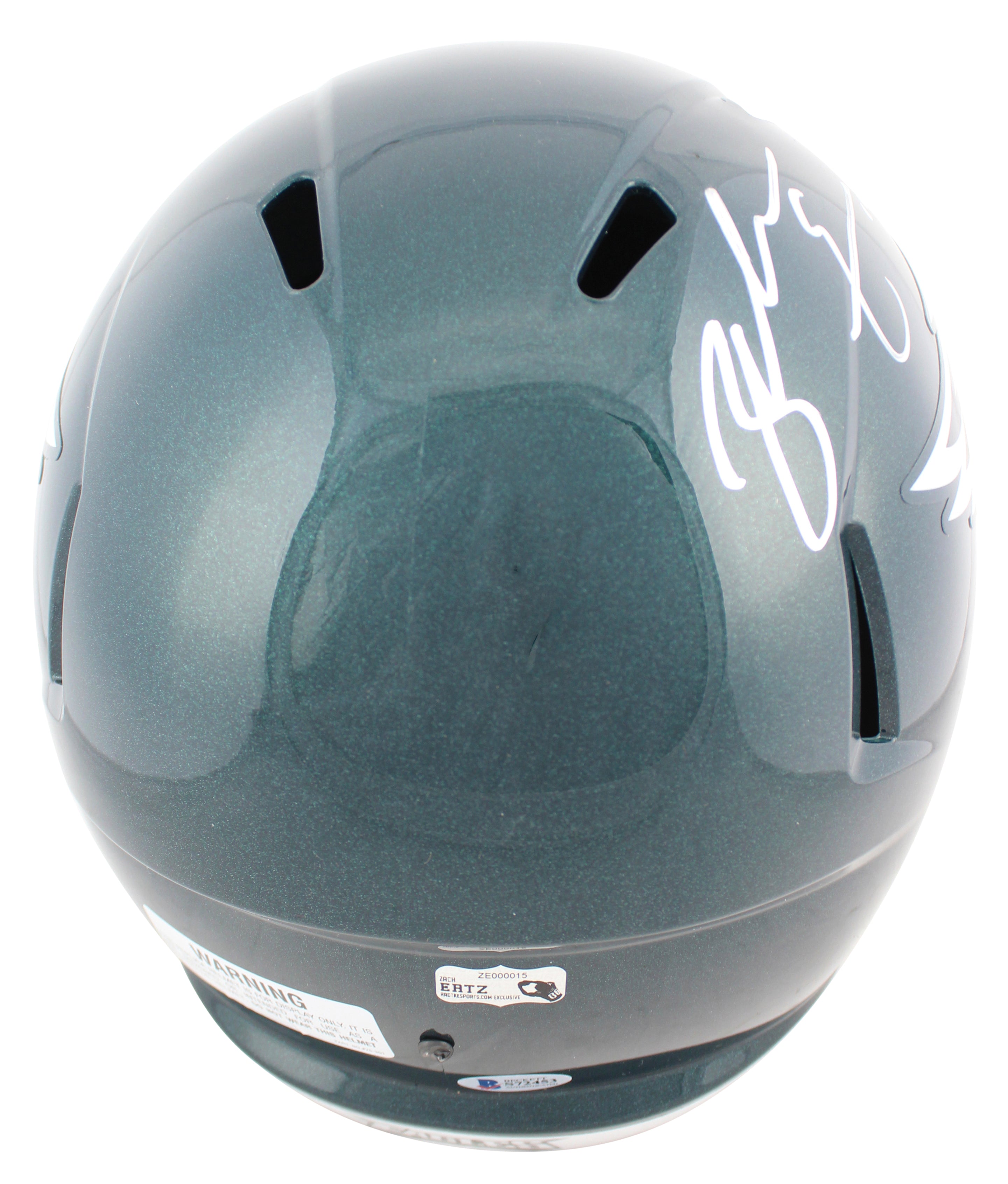 Eagles Zach Ertz Authentic Signed Green Full Size Speed Rep Helmet BAS
