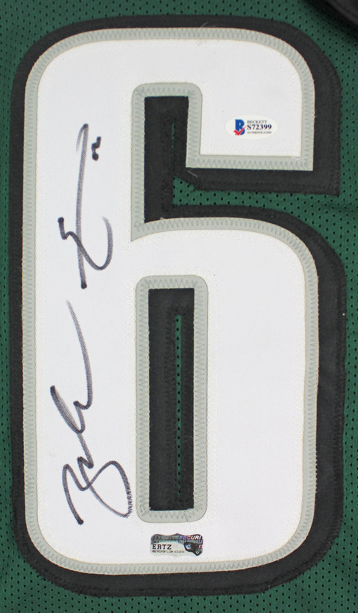 Eagles Zach Ertz Authentic Signed Green Jersey Autographed BAS